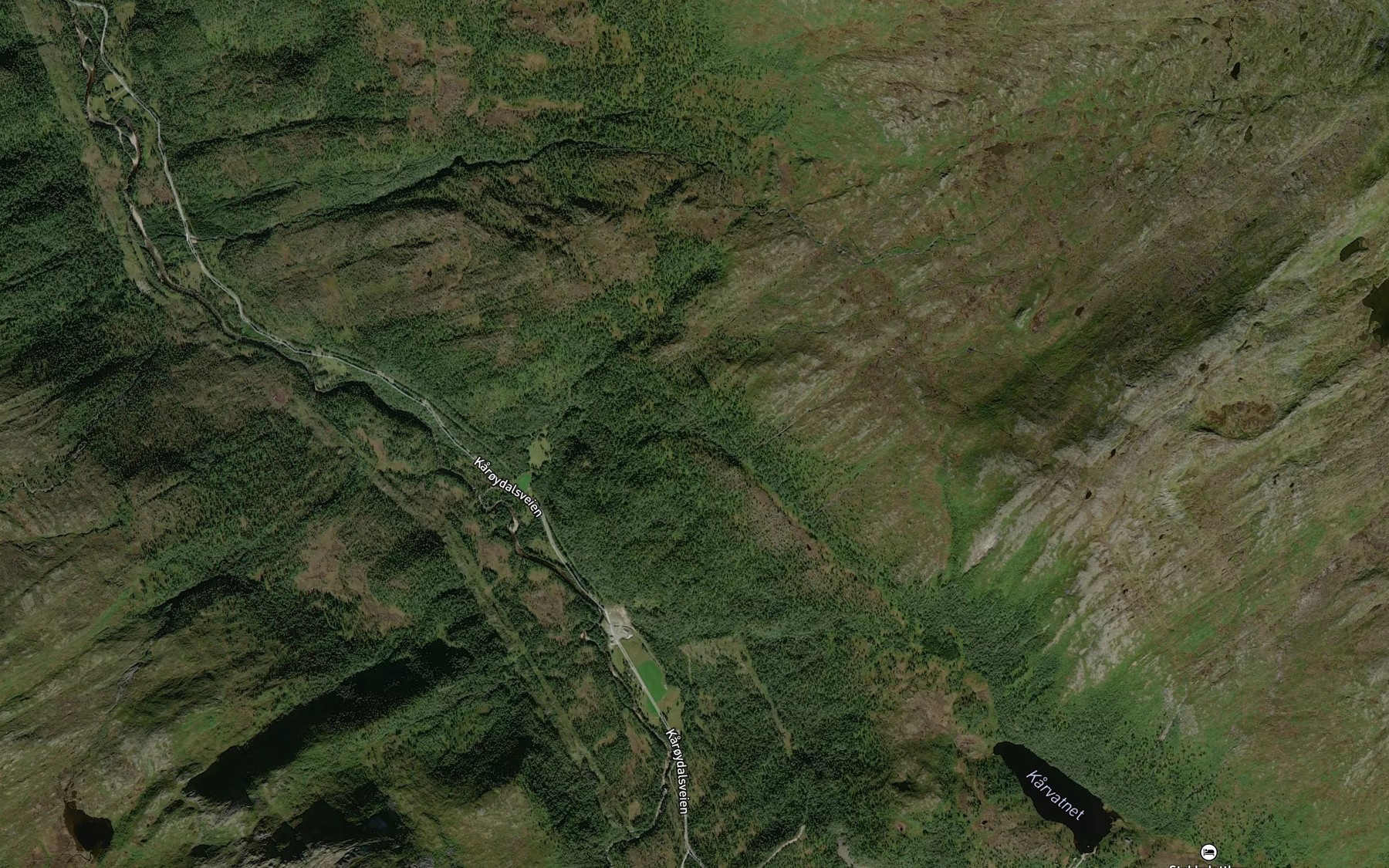 Satellite map of the Overlibekken