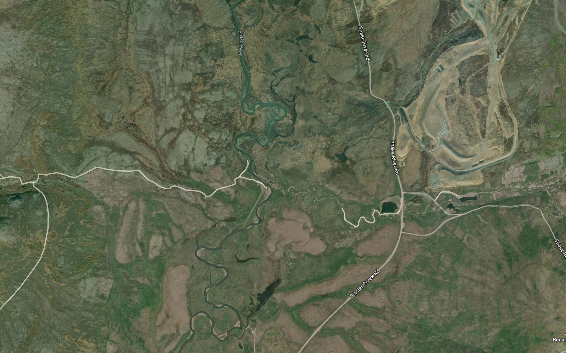 Satellite map of the Glacier Creek