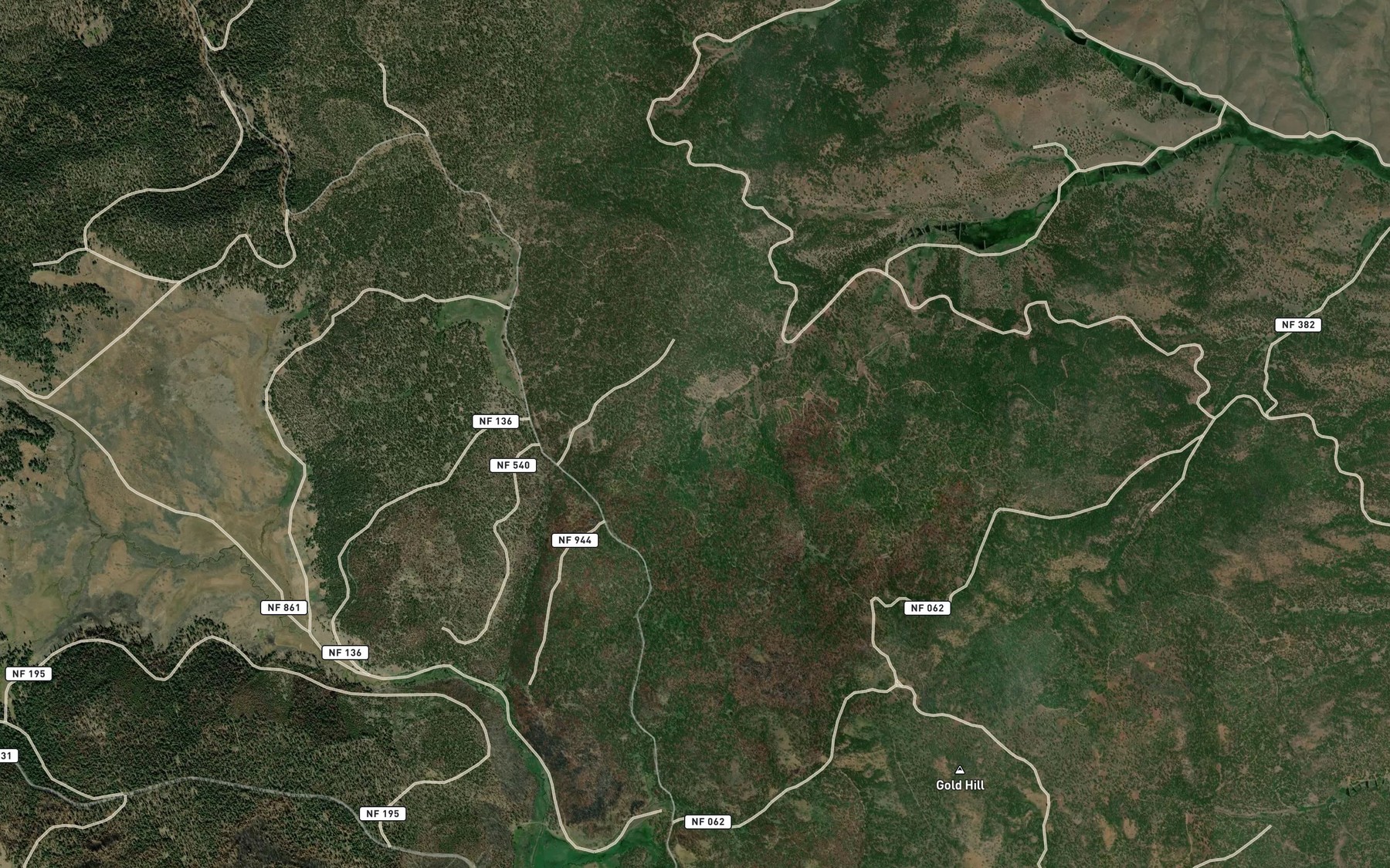 Satellite map of the Fern Spring