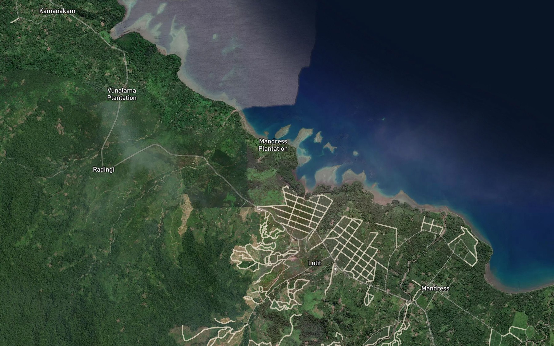 Satellite map of the Seesten Reef