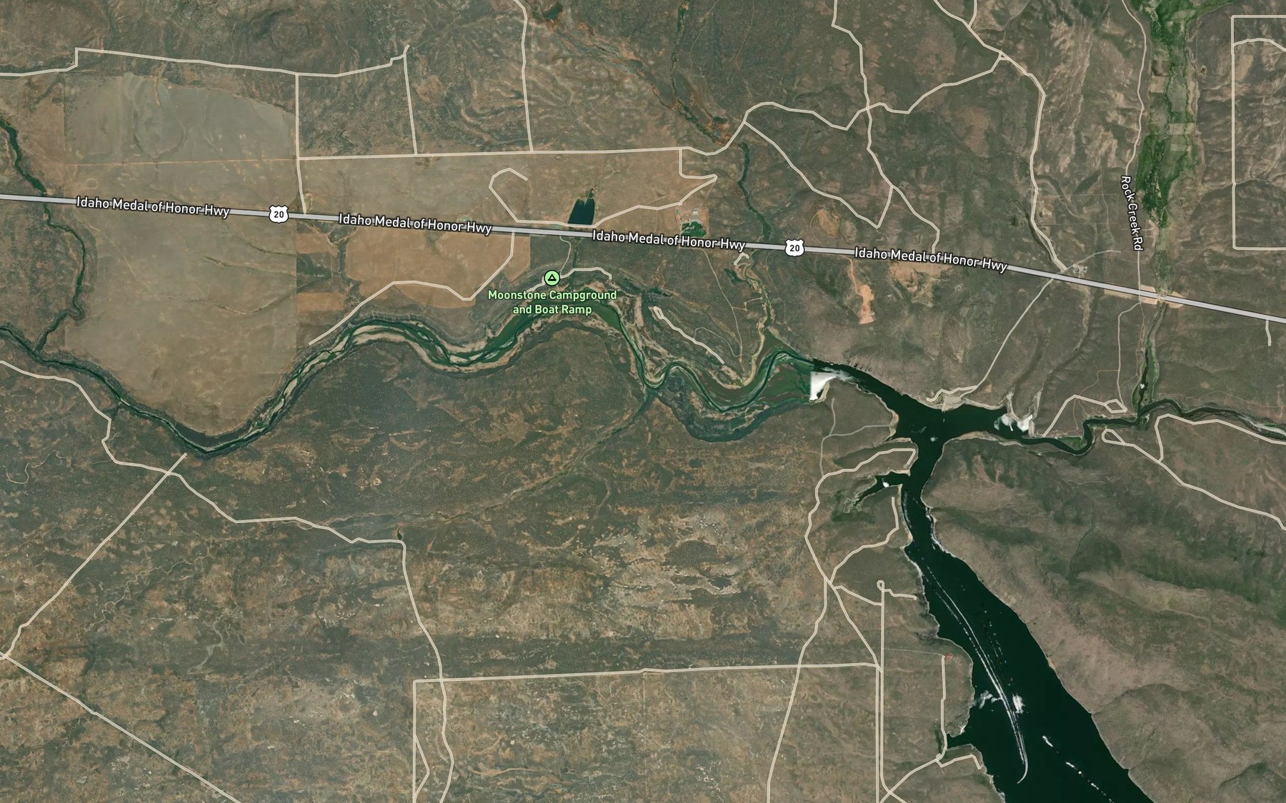 Satellite map of the Northside Slough