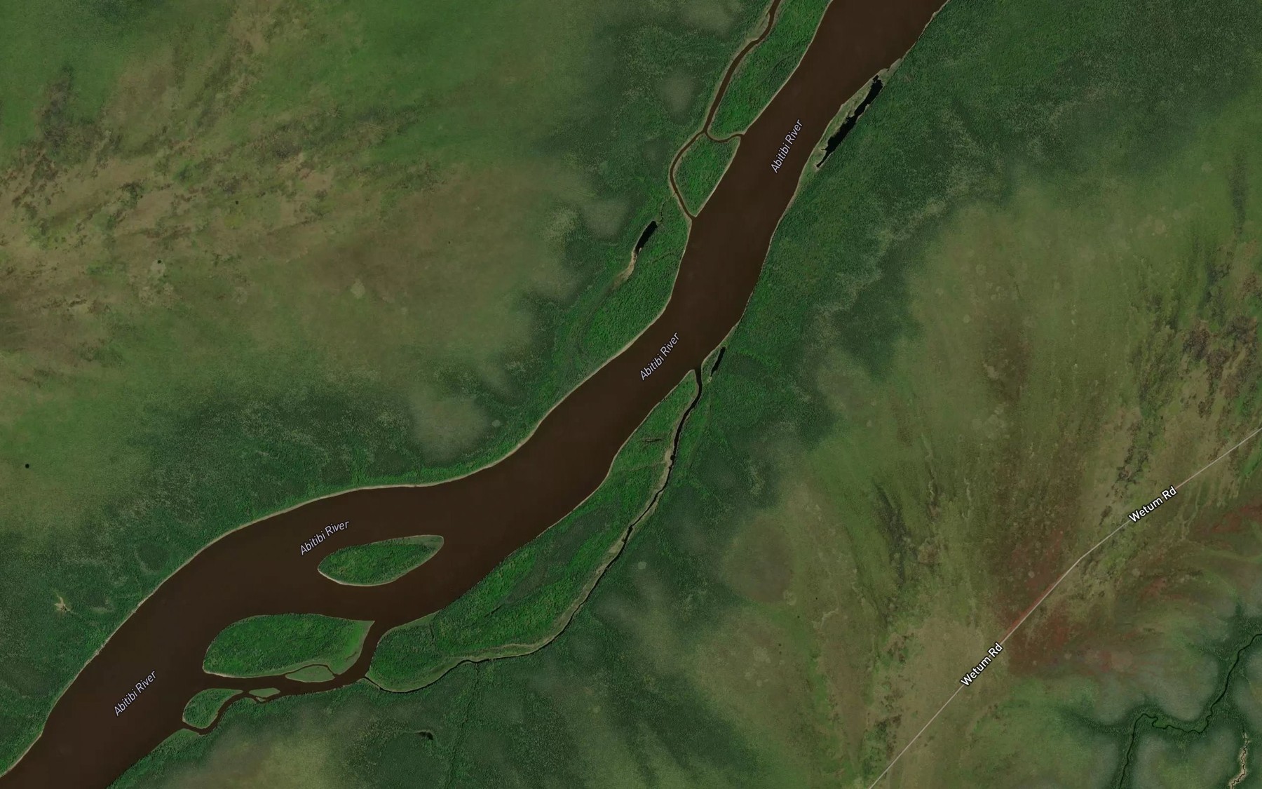 Satellite map of the Asinabi Rapids