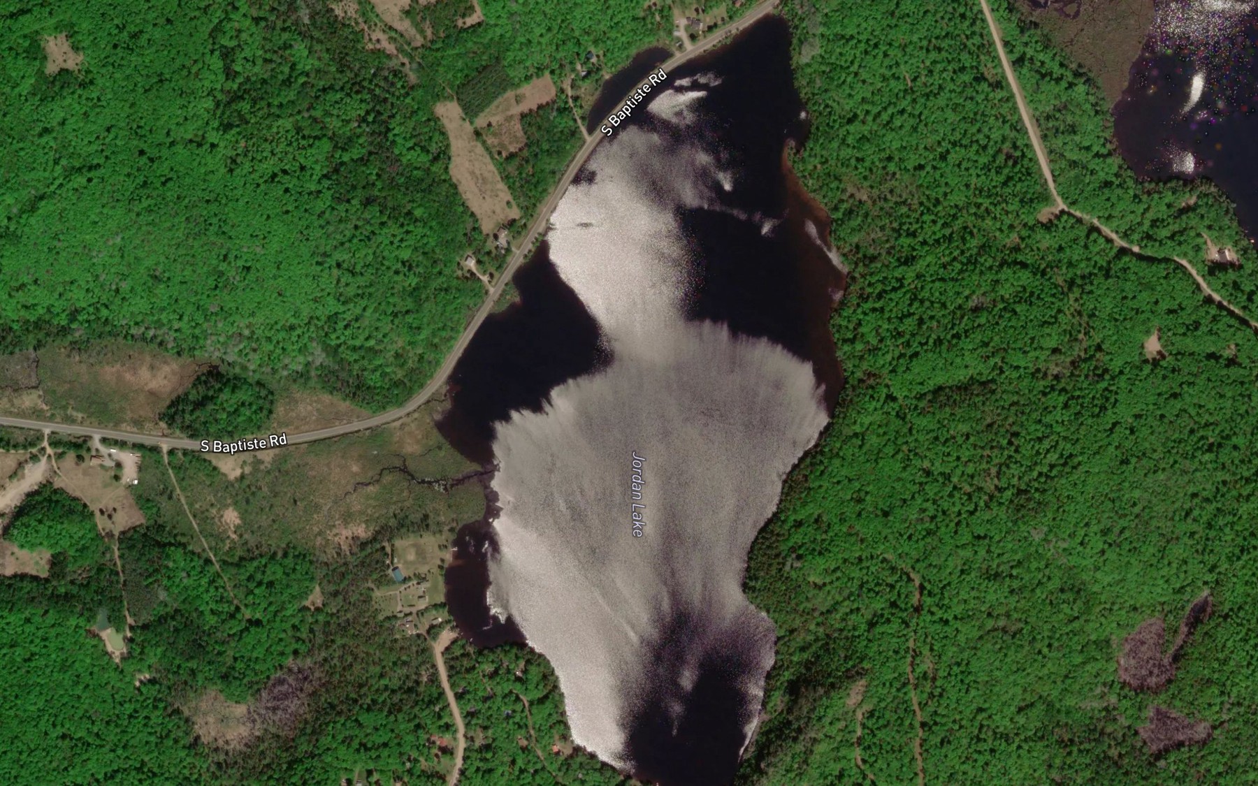 Satellite map of the Jordan Lake