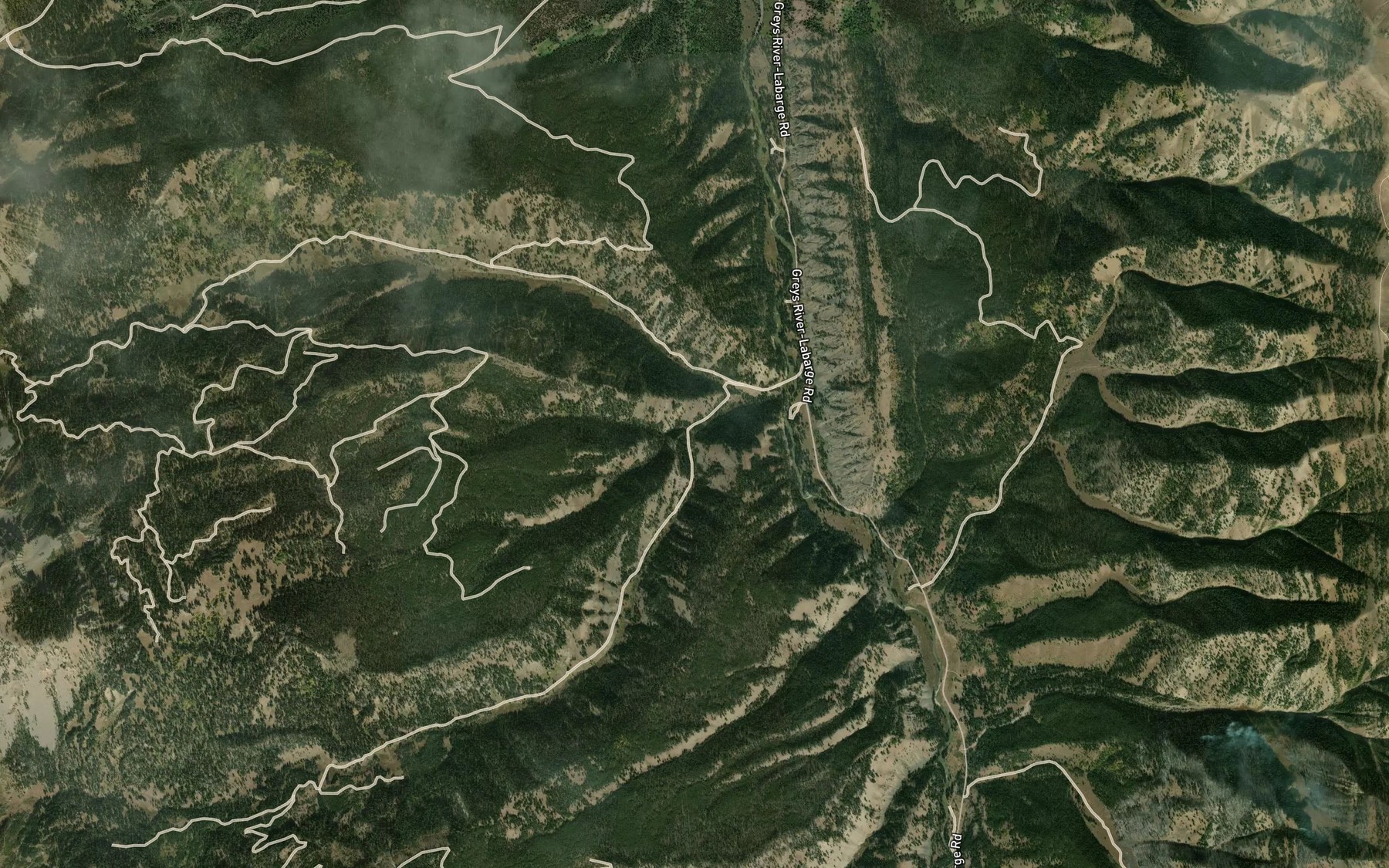Satellite map of the Middle Three Forks Creek