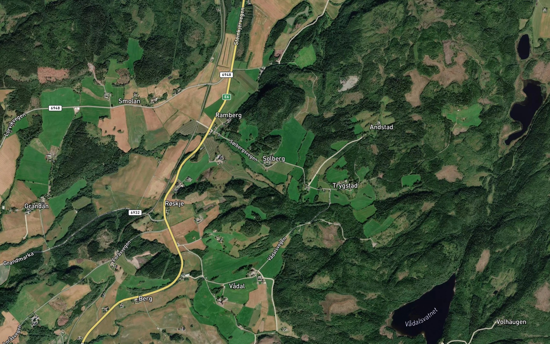 Satellite map of the Stambekken