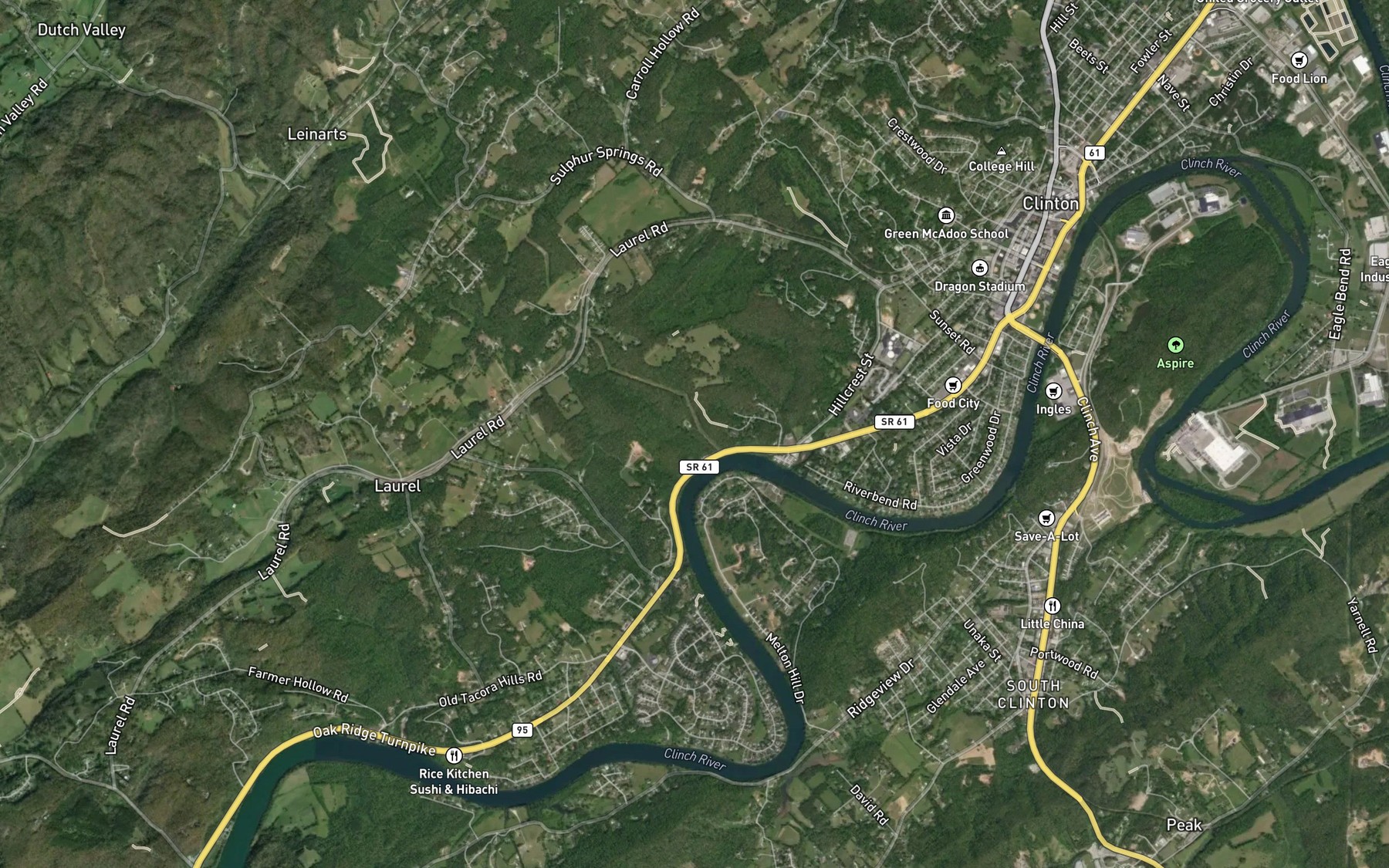 Satellite map of the Weaver Spring