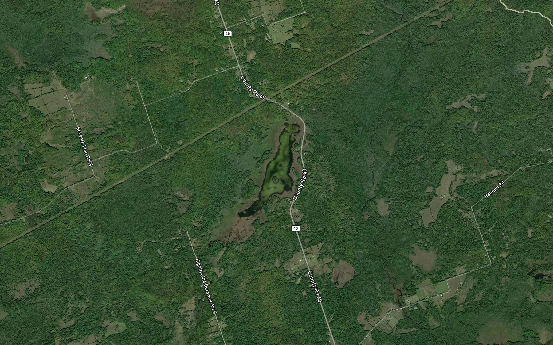 Satellite map of the Rotten Lake