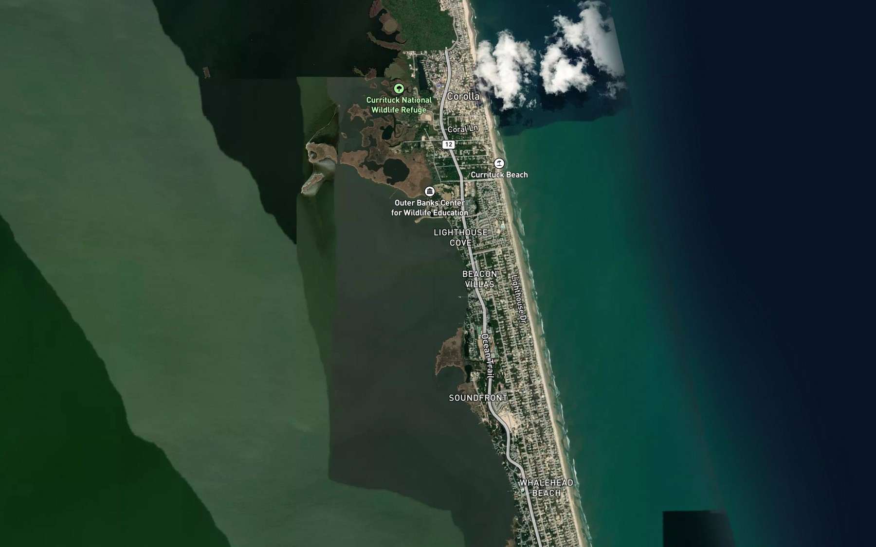 Satellite map of the Whale Head Bay