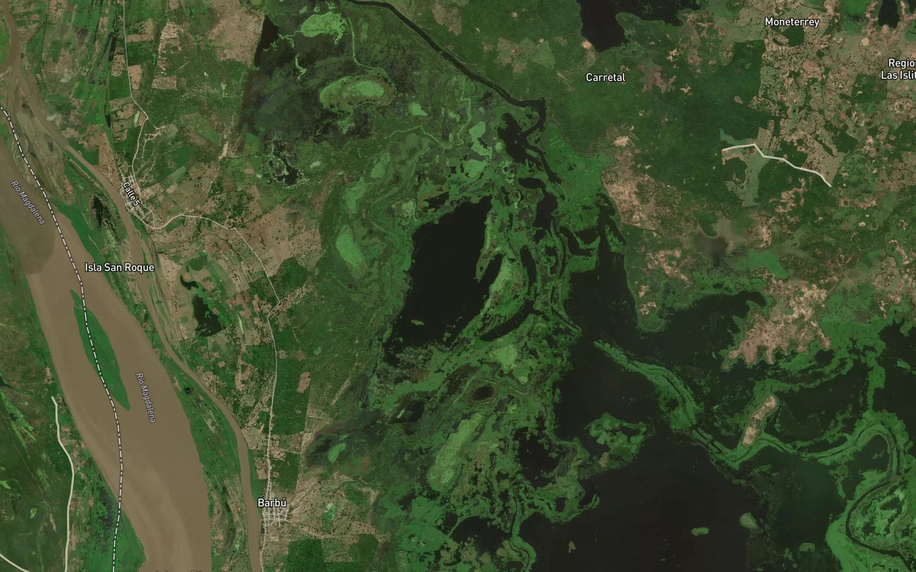 Satellite map of the Cienaga de Mantequera