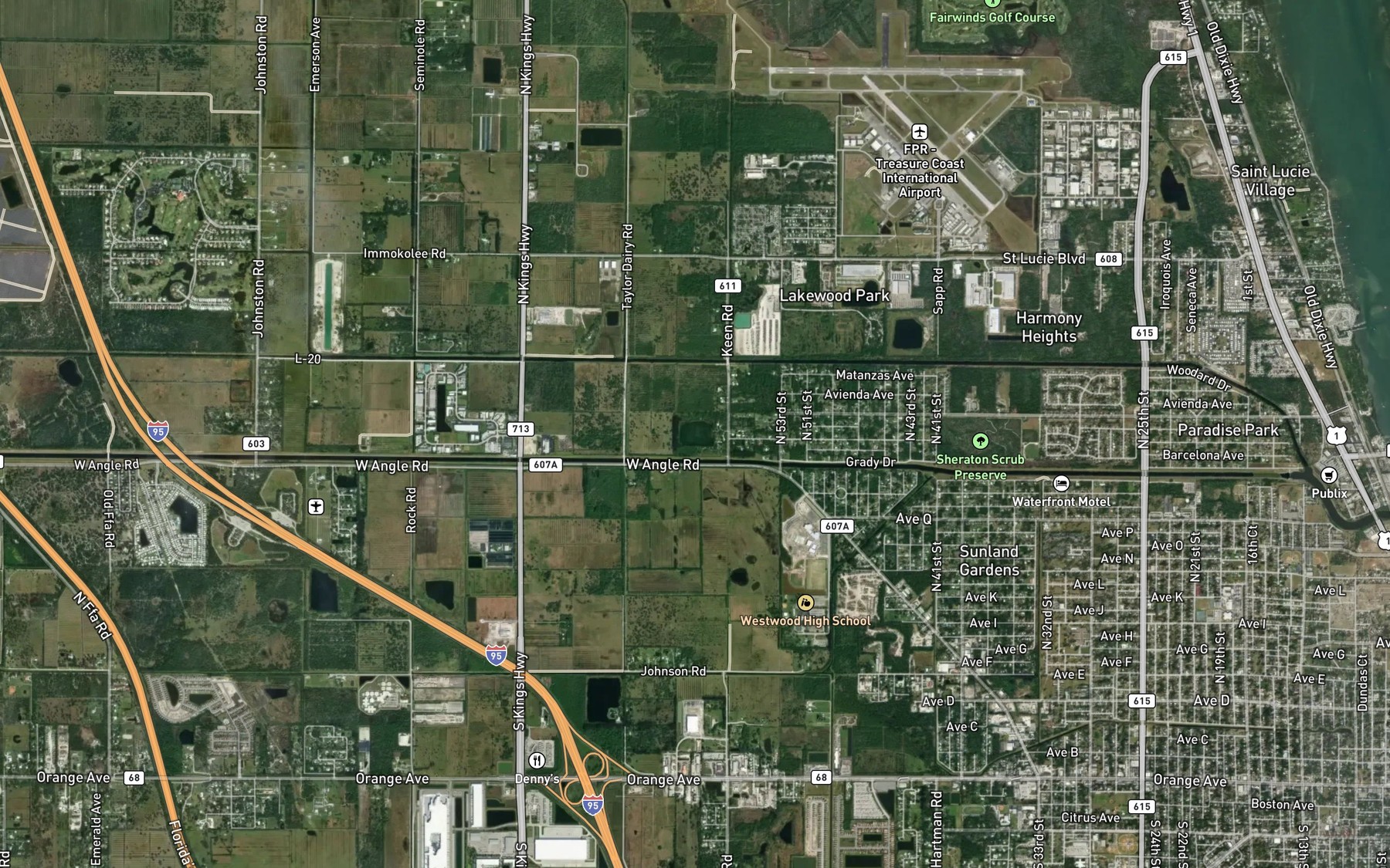 Satellite map of the Clayton Howard Pond