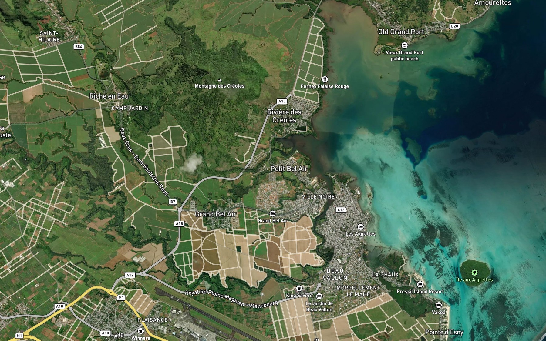 Satellite map of the River La Chaux