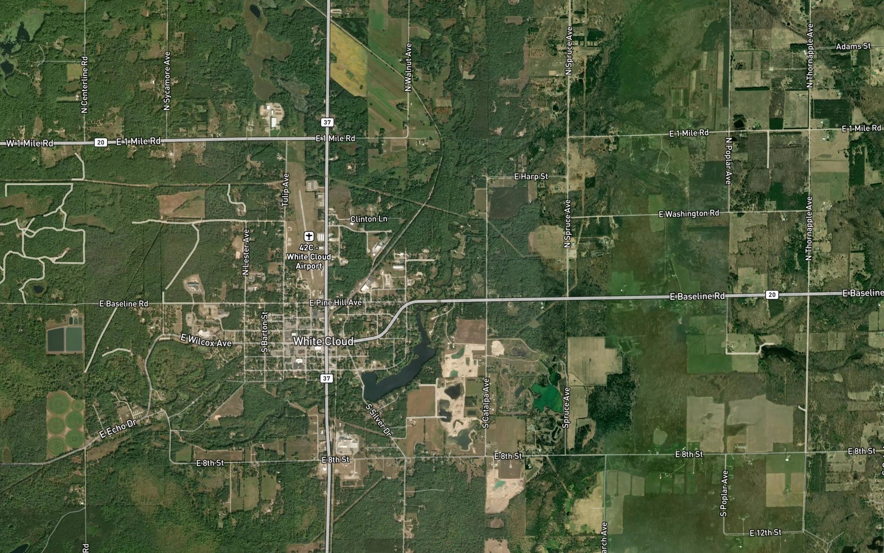 Satellite map of the Flinton Creek