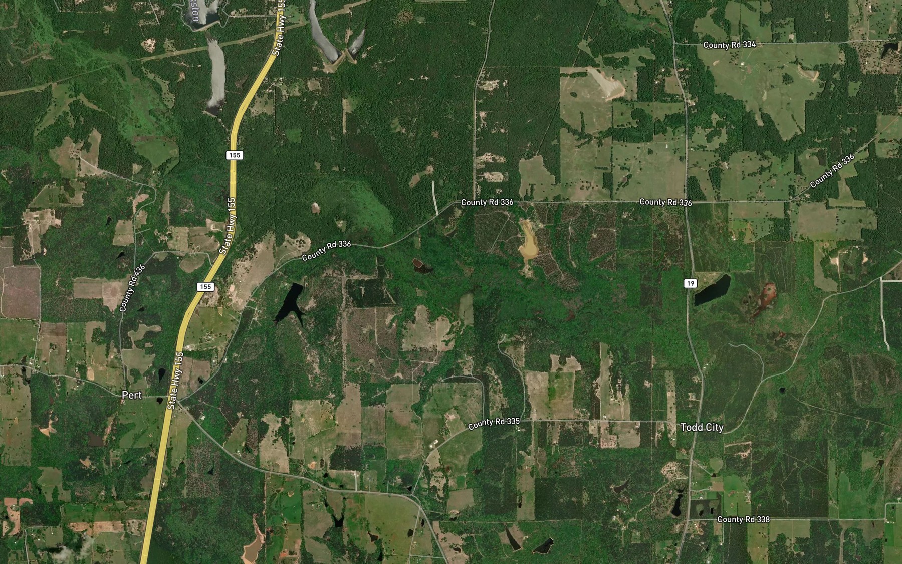 Satellite map of the Hardshell Creek