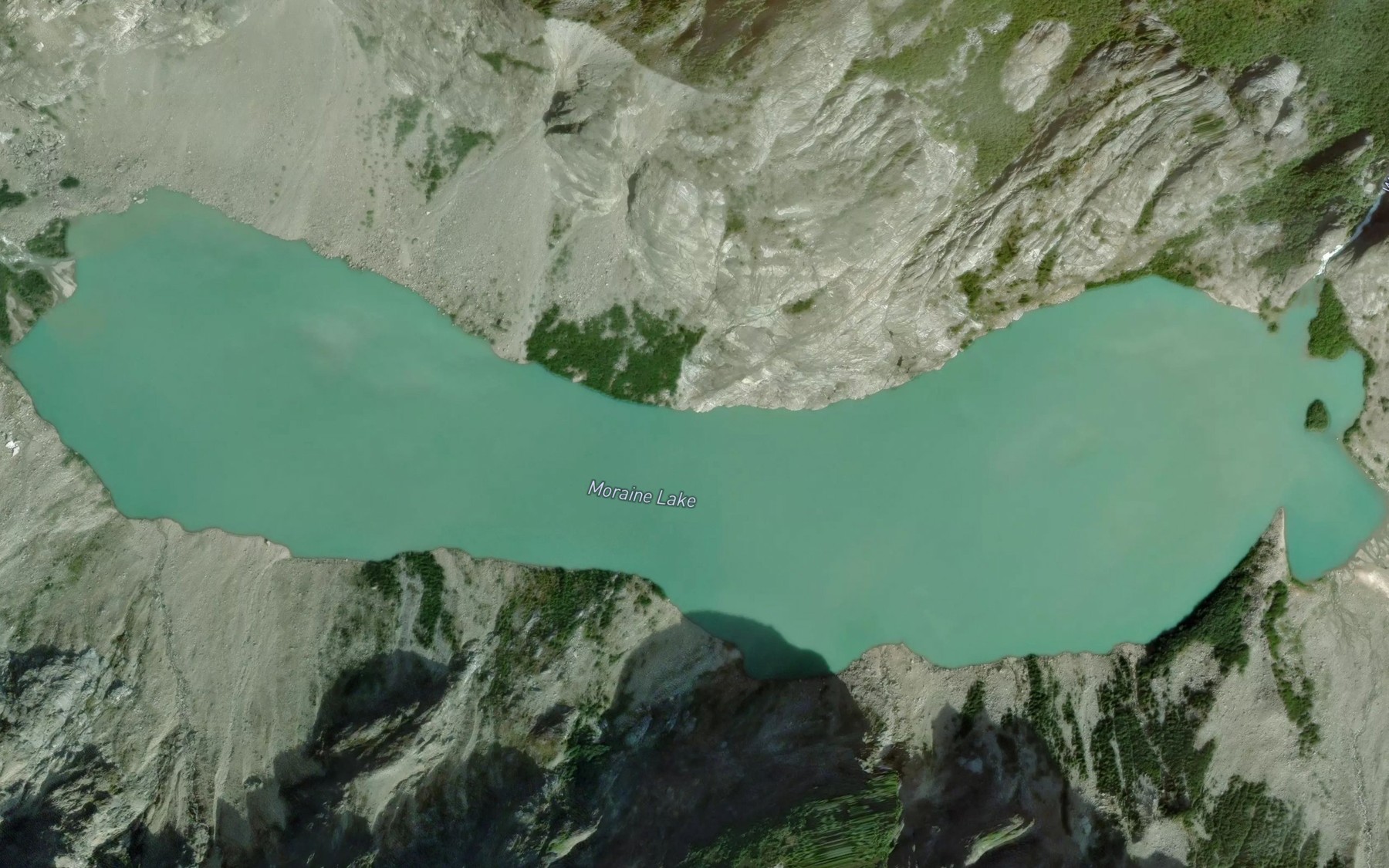 Satellite map of the Moraine Lake