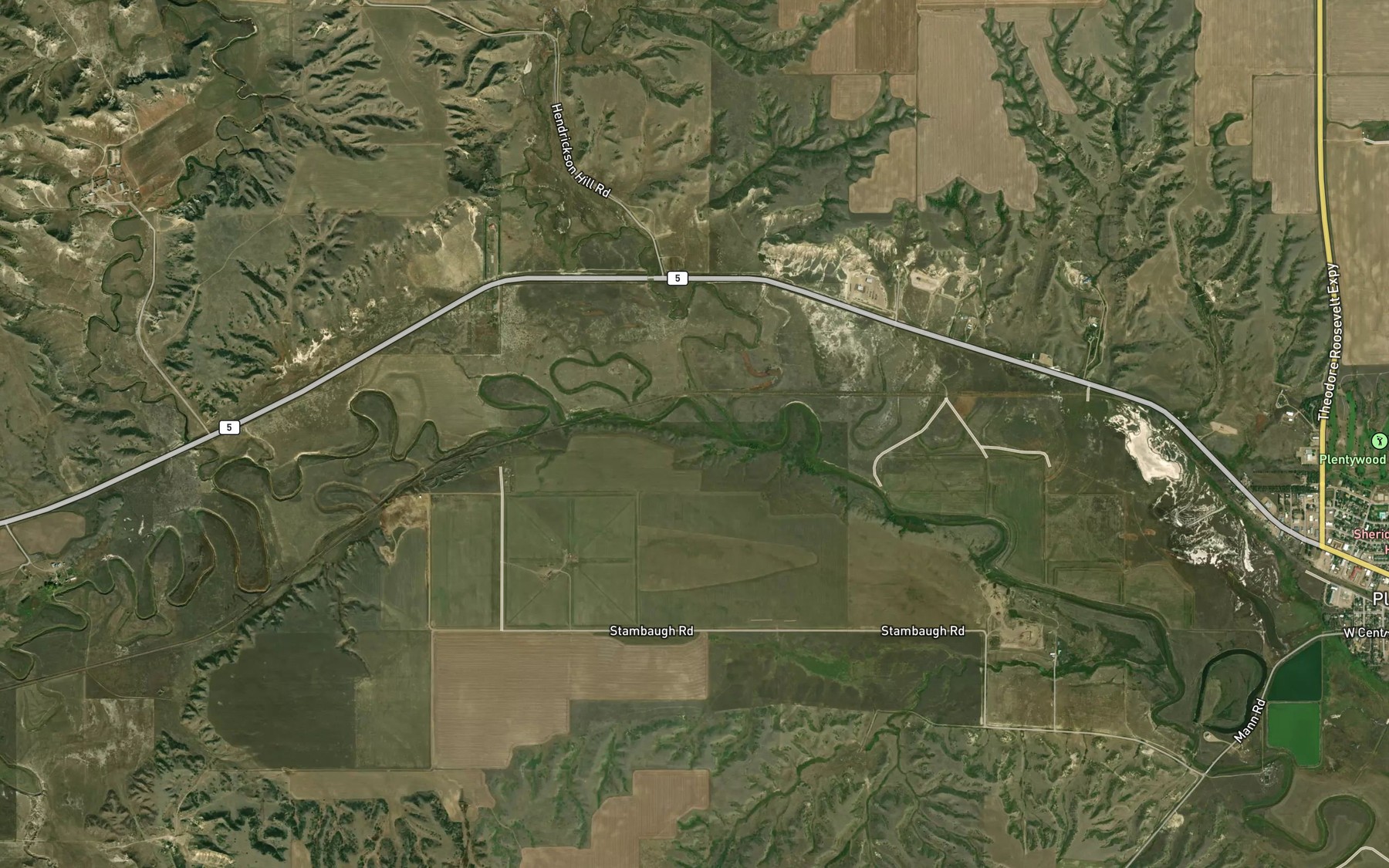Satellite map of the McCoy Creek