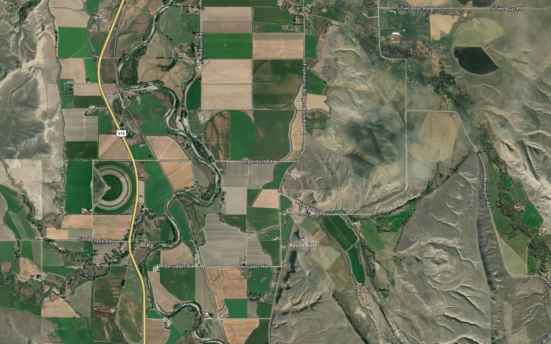 Satellite map of the Orchard Canal