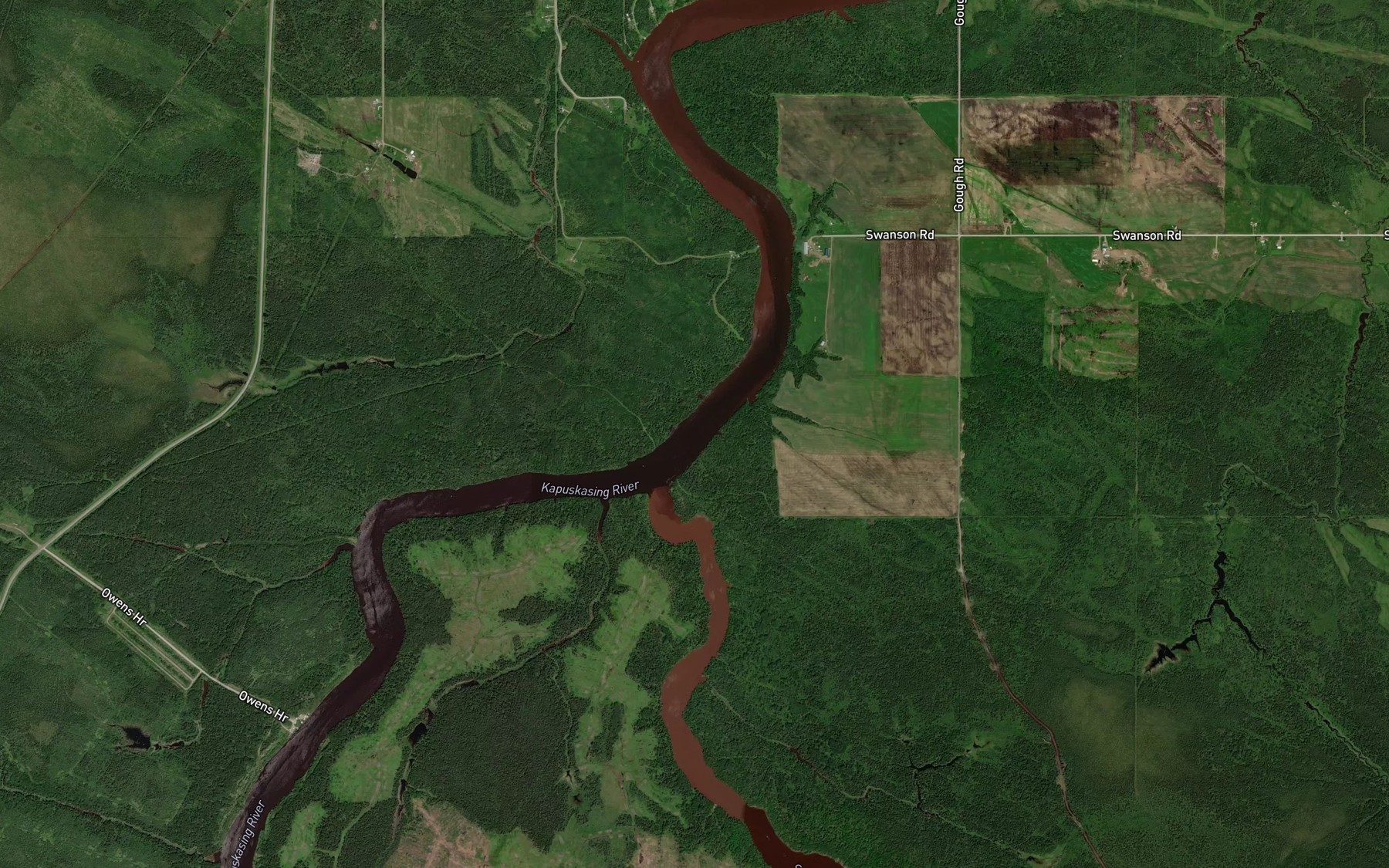 Satellite map of the Riviere Saganash