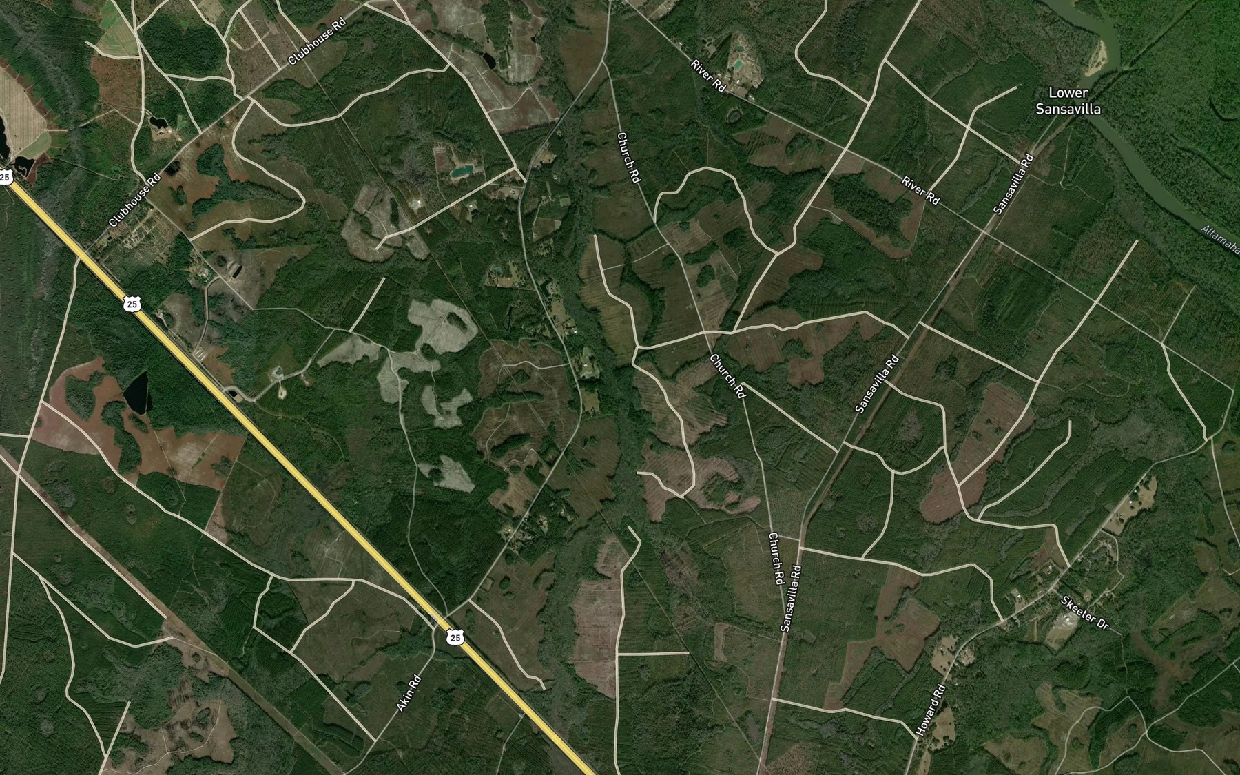 Satellite map of the Bull Branch