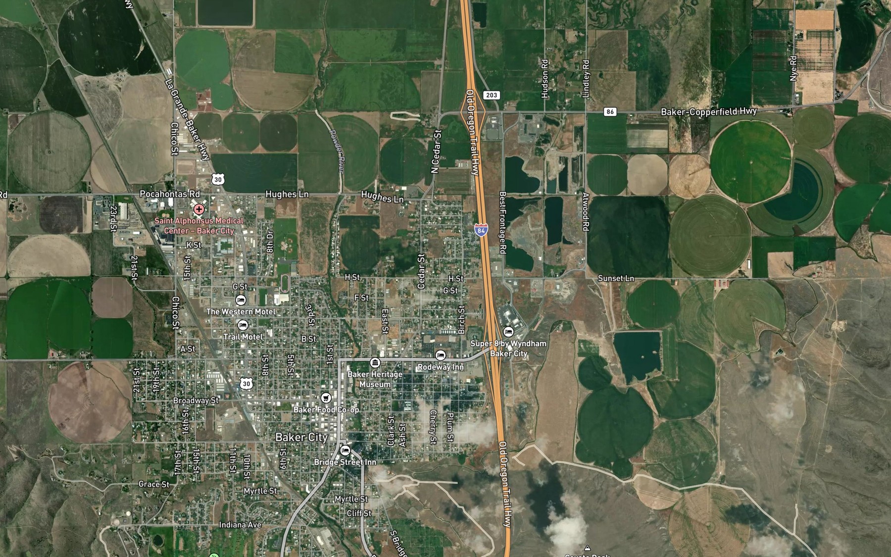 Satellite map of the New Home Ditch
