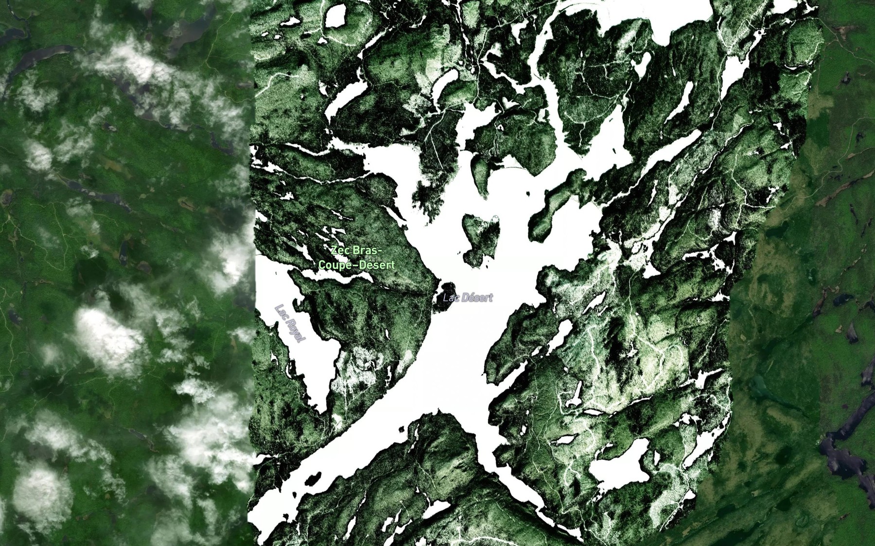 Satellite map of the Lac Desert