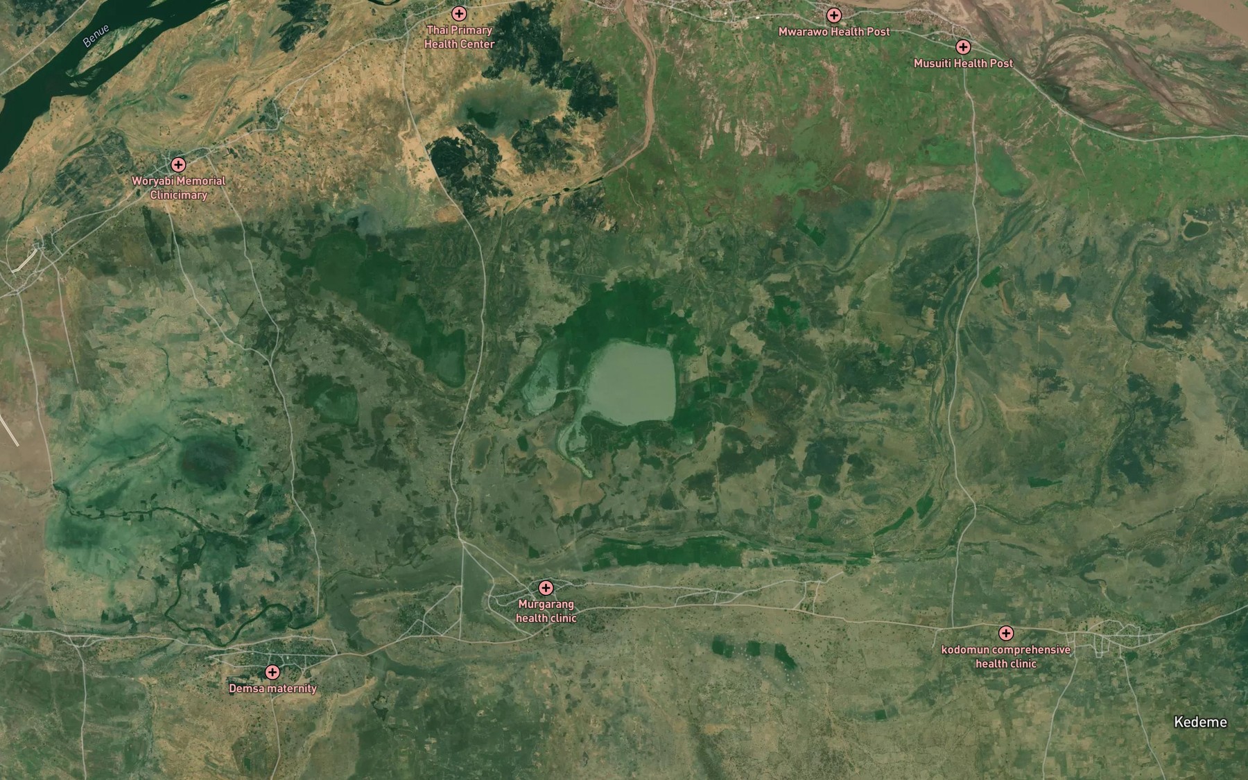 Satellite map of the Lake Garambula