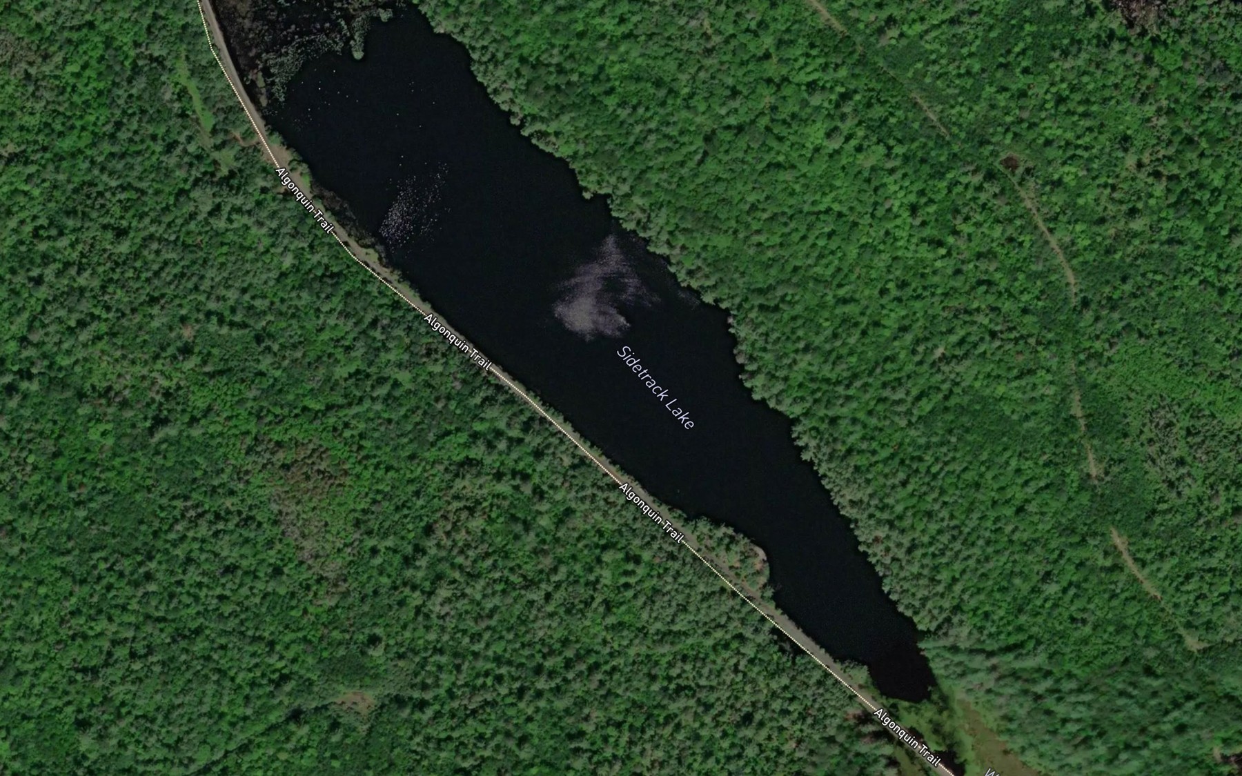 Satellite map of the Sidetrack Lake