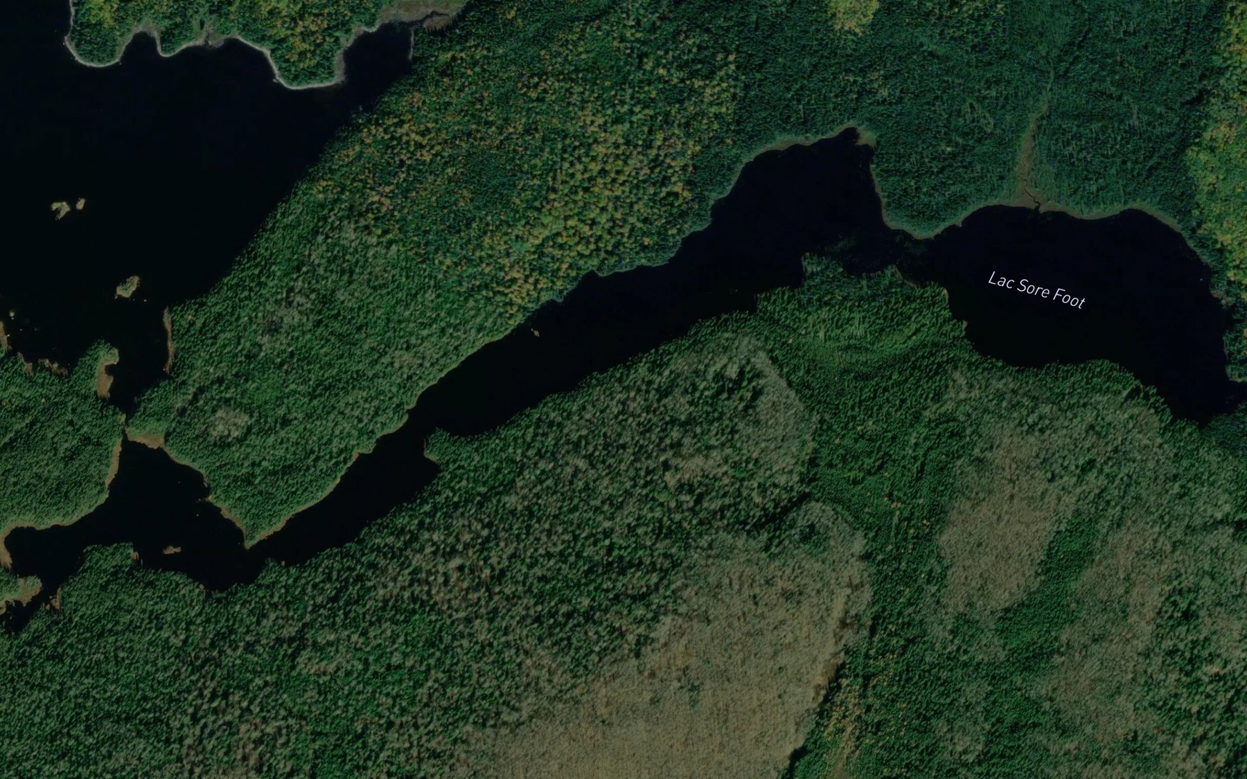 Satellite map of the Lac Sore Foot