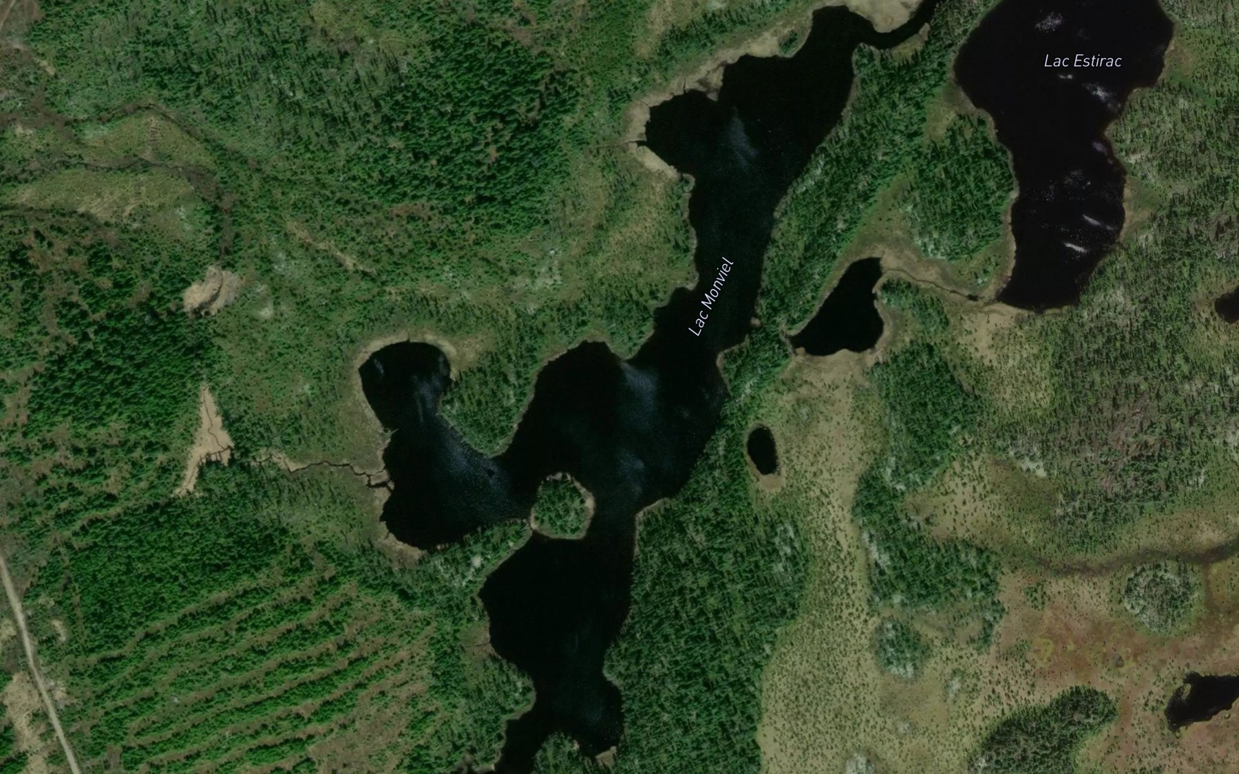 Satellite map of the Lac Monviel