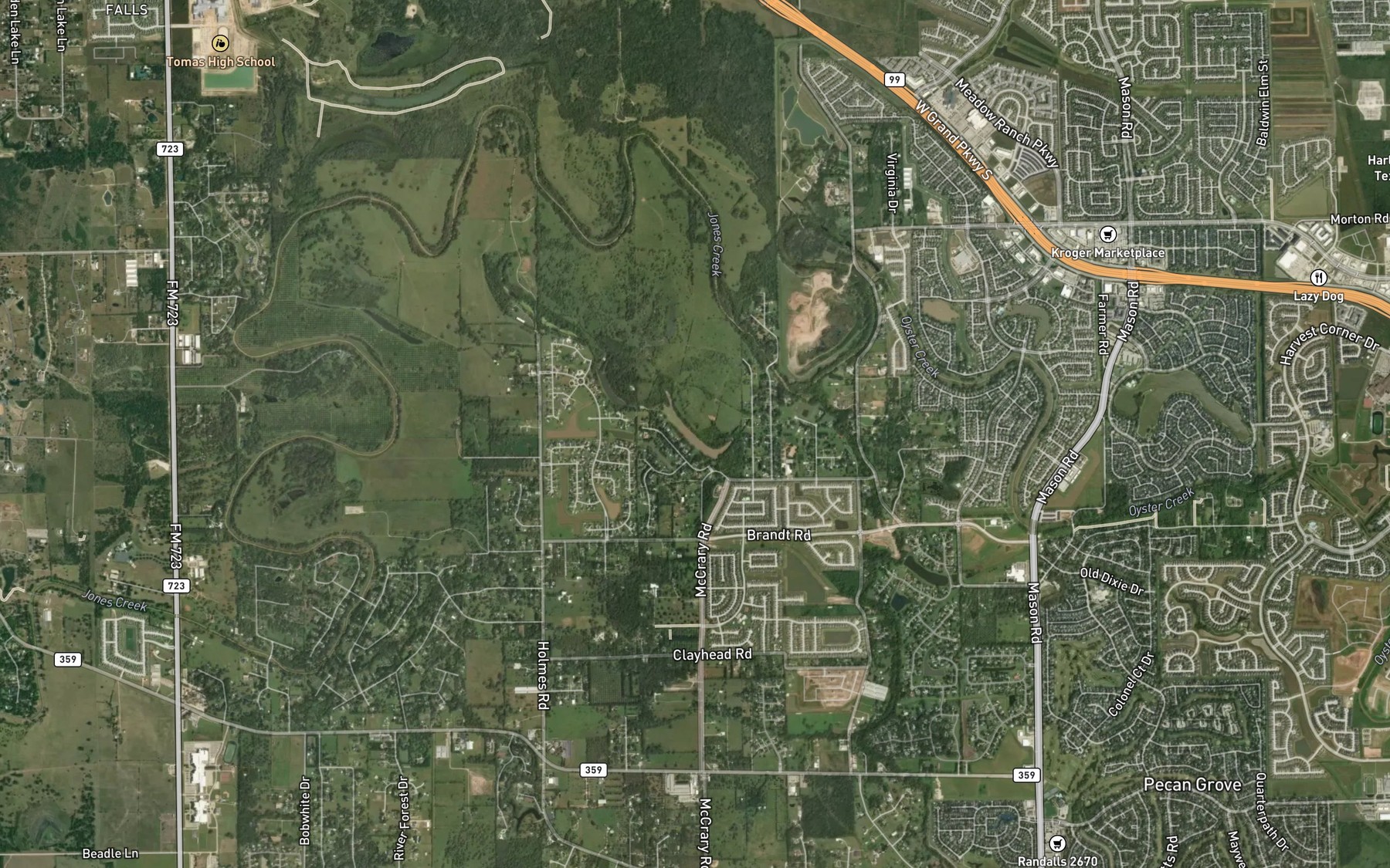 Satellite map of the McCrary Lake