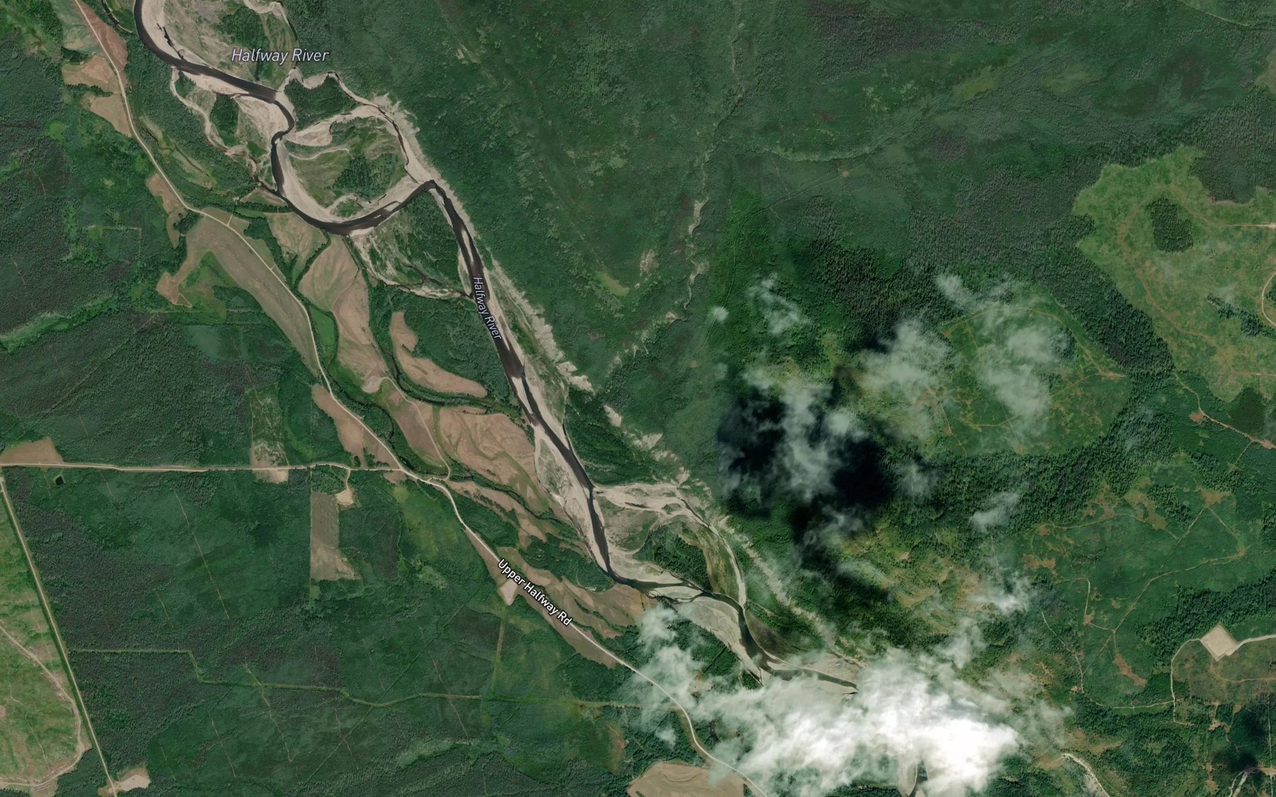 Satellite map of the Paint Pot Creek