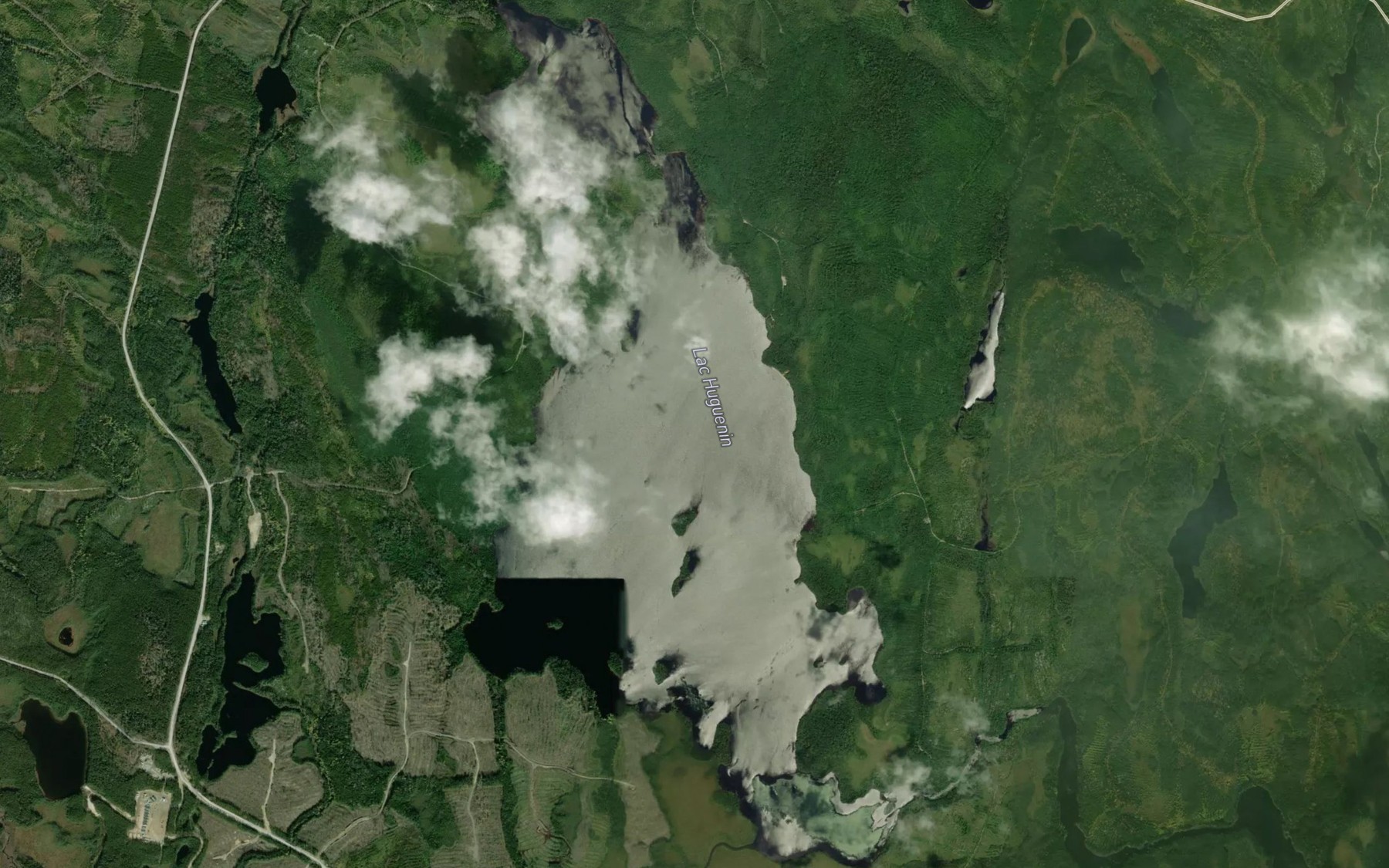 Satellite map of the Lac Huguenin
