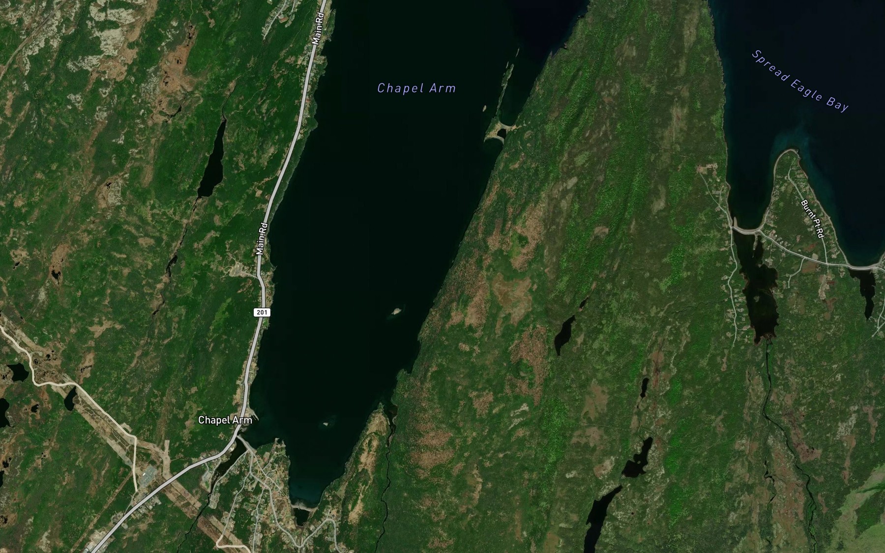 Satellite map of the Chapel Arm