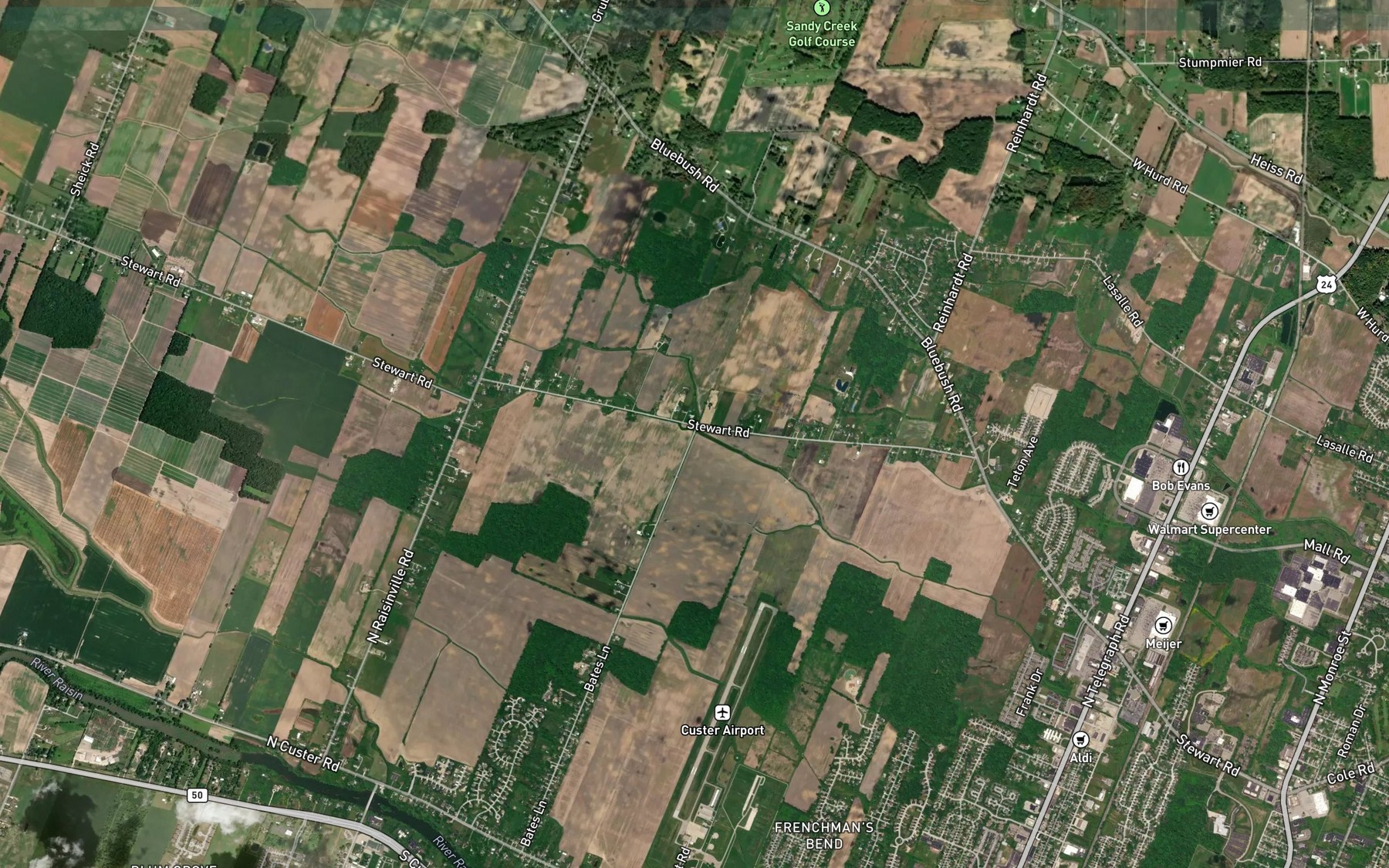 Satellite map of the Moore Drain