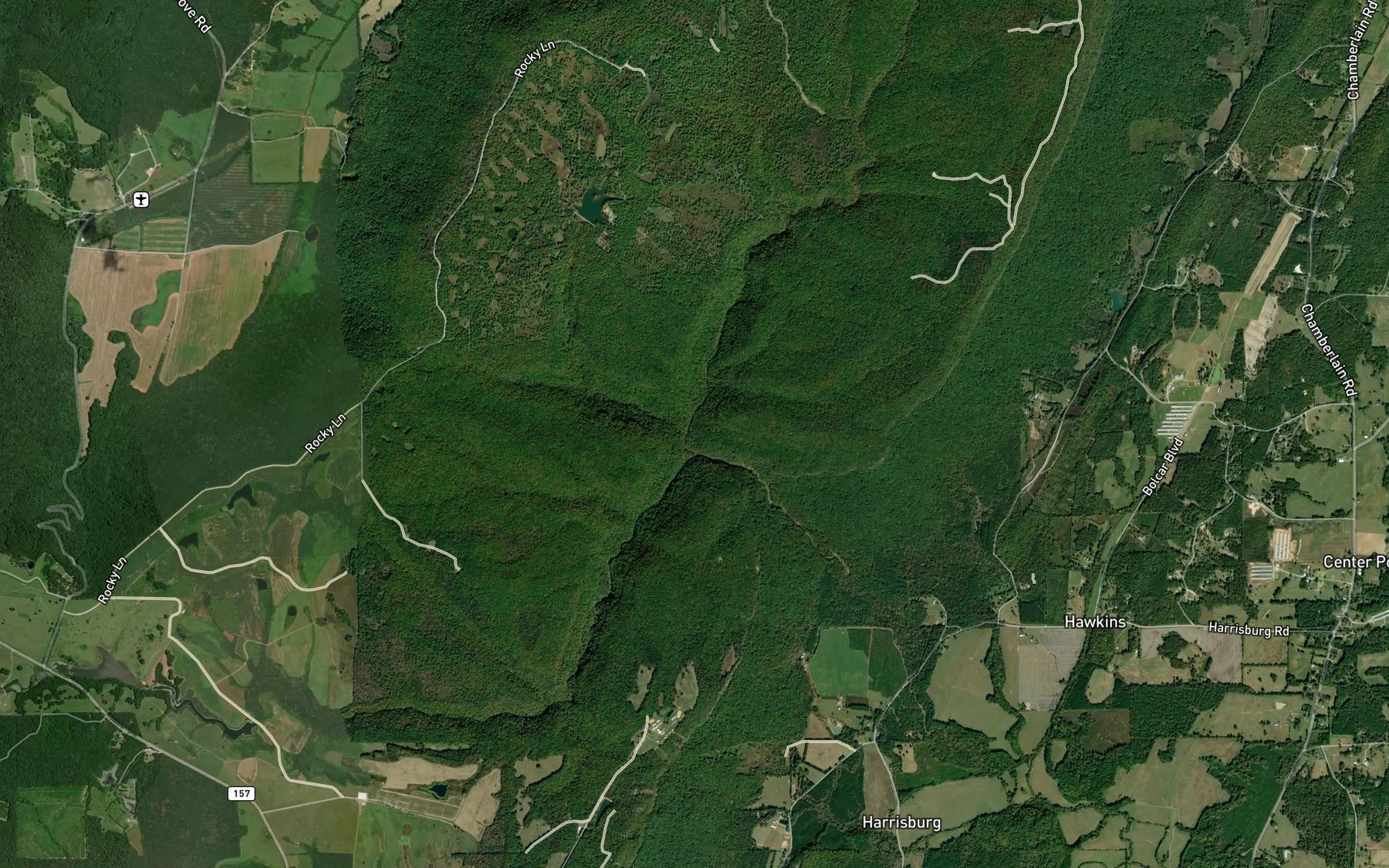 Satellite map of the Allen Creek