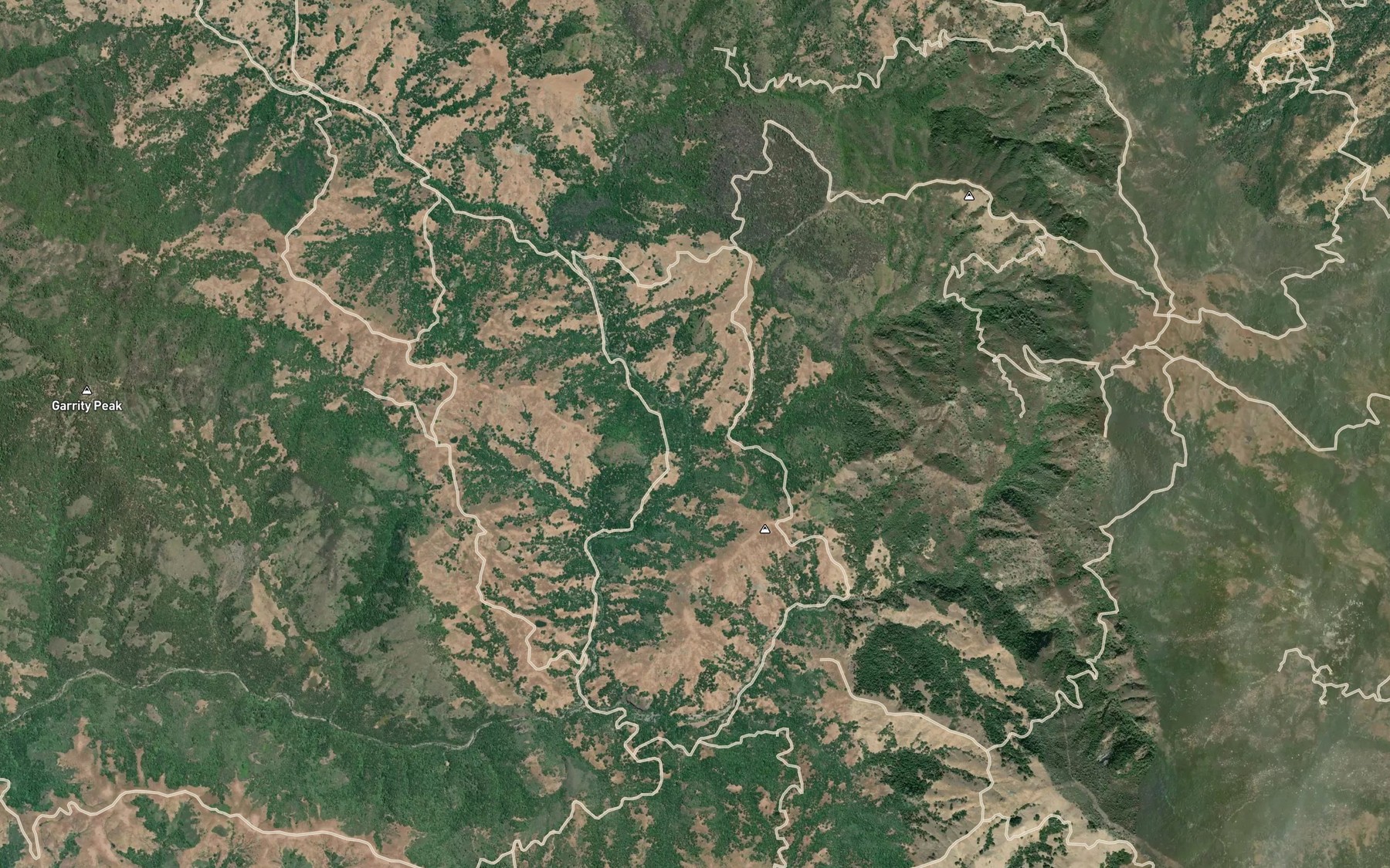 Satellite map of the Spanish Cabin Creek