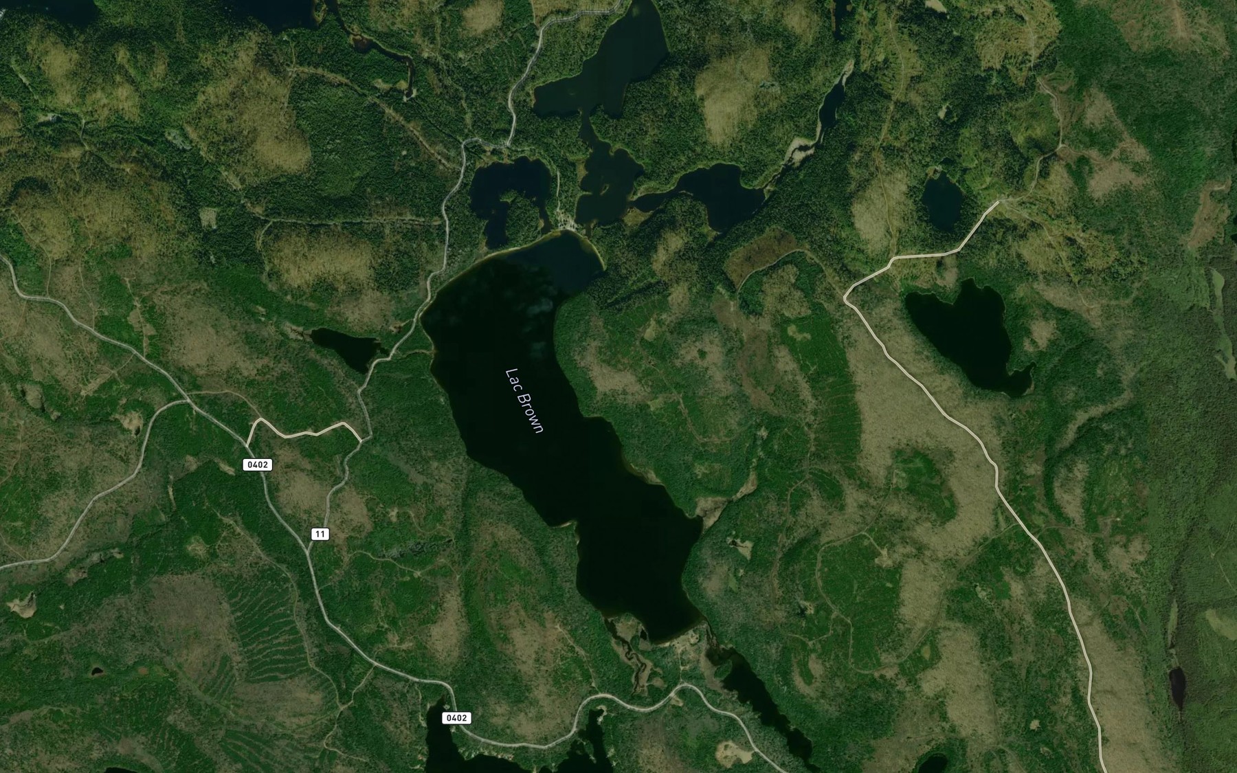 Satellite map of the Lac Brown