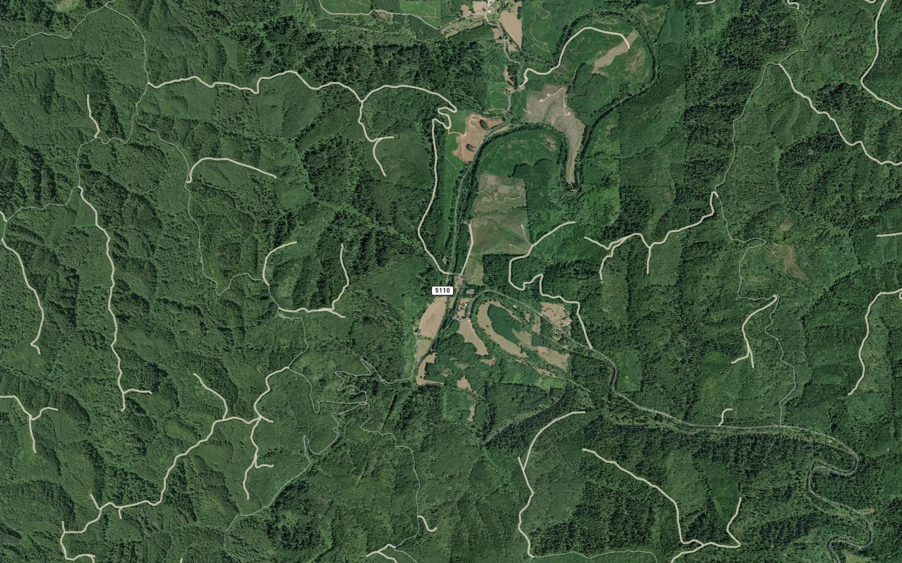 Satellite map of the Elk Creek