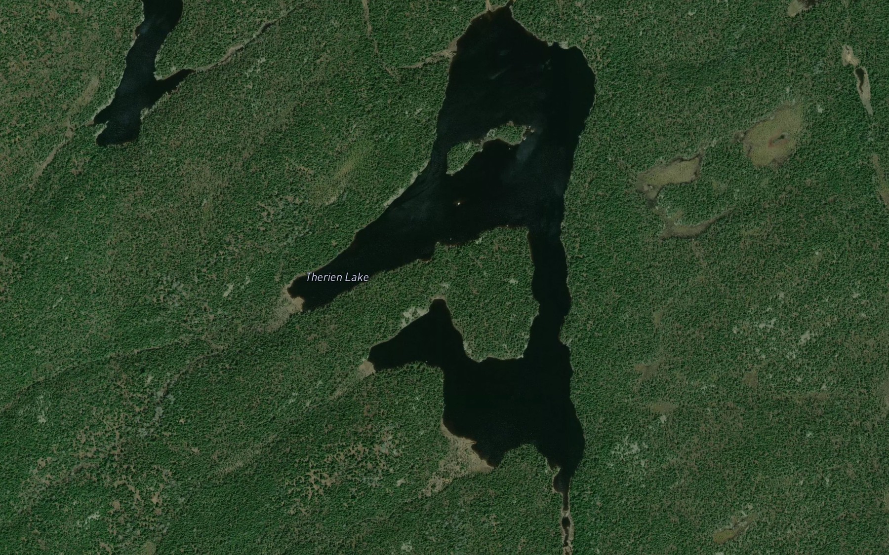 Satellite map of the Therien Lake