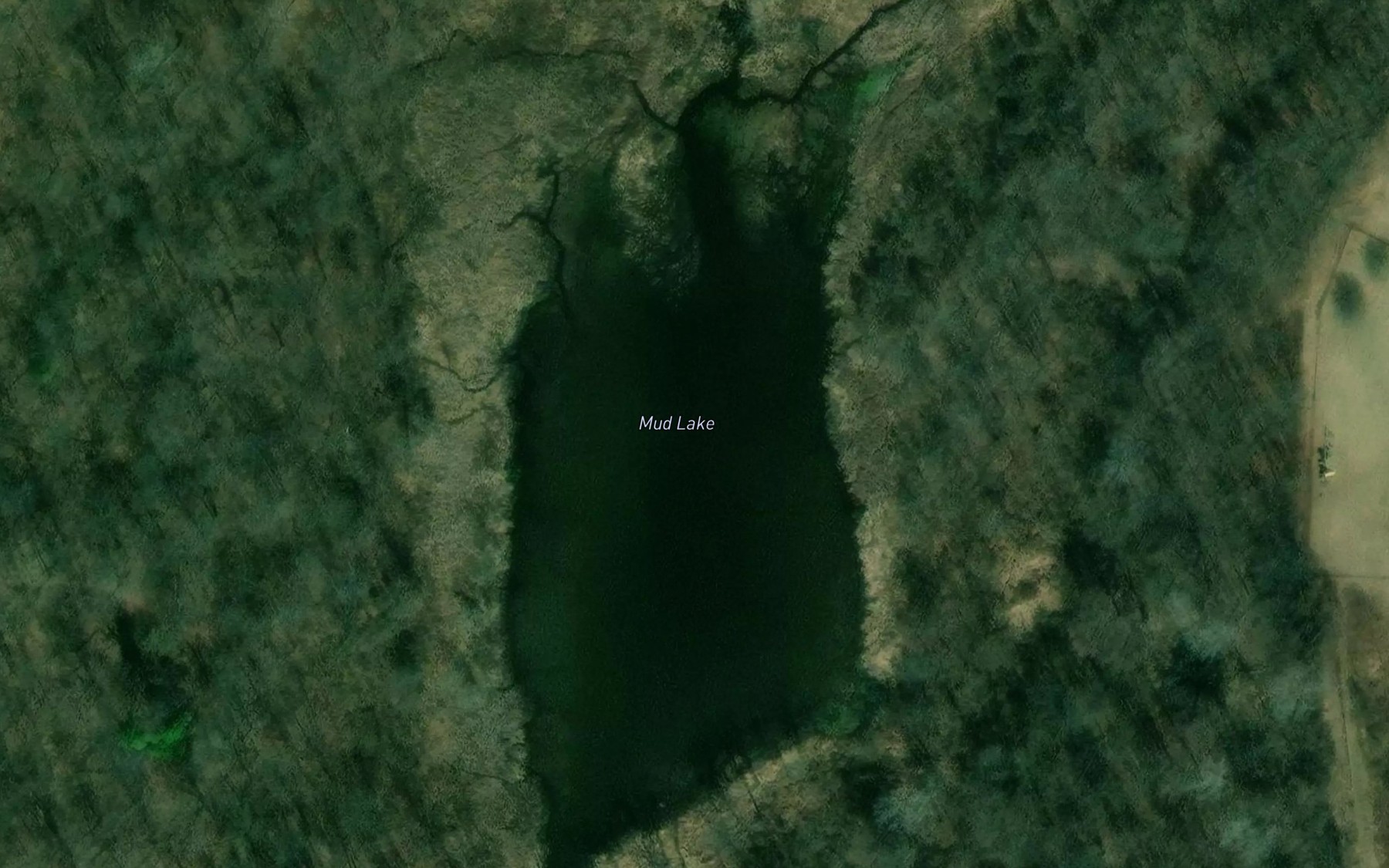 Satellite map of the Mud Lake