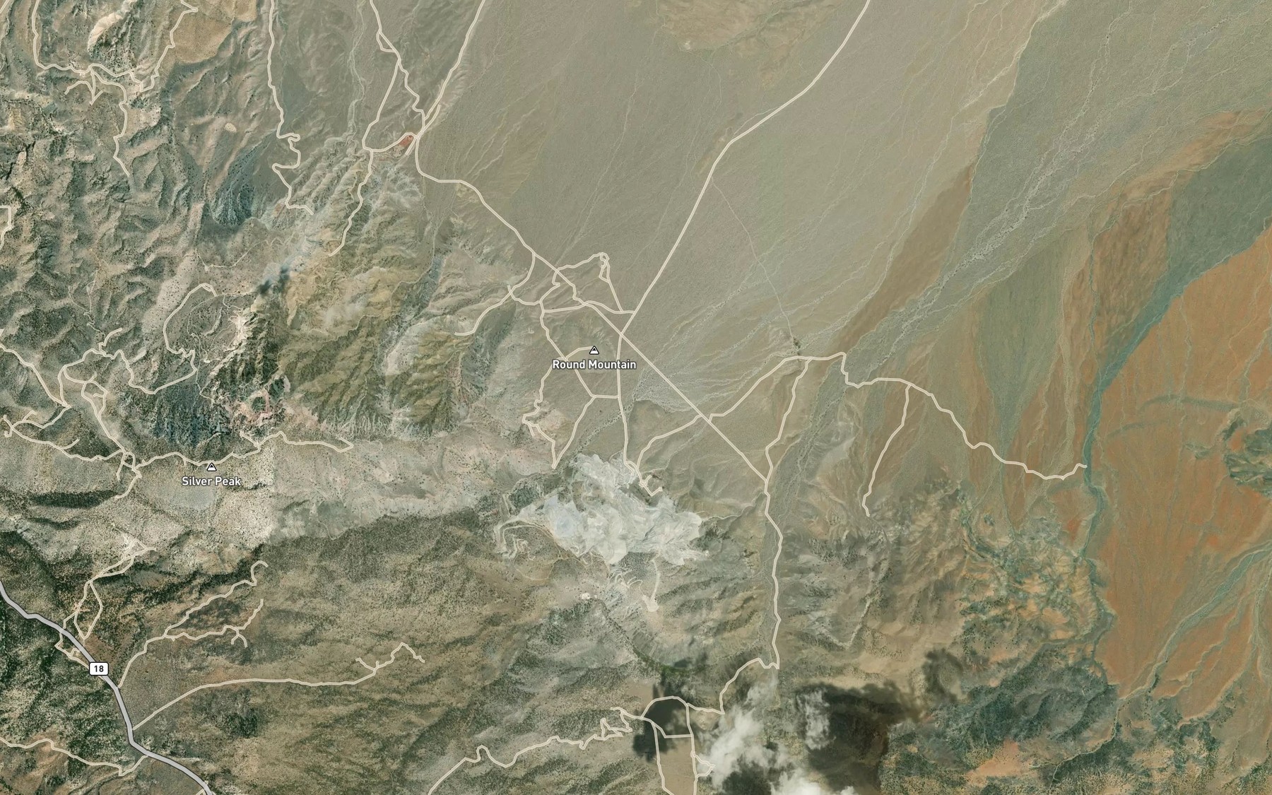 Satellite map of the Grapevine Creek
