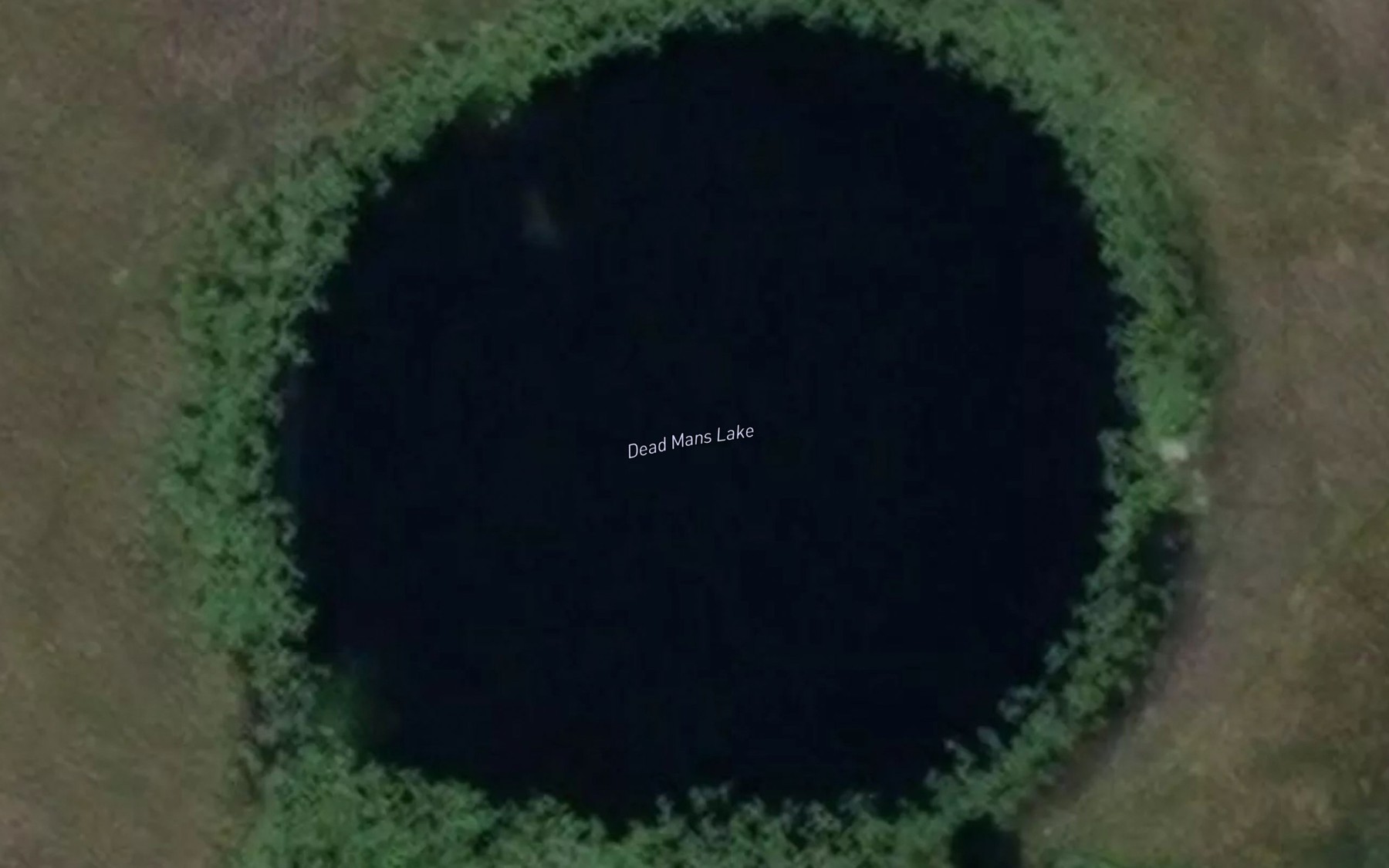 Satellite map of the Dead Mans Lake