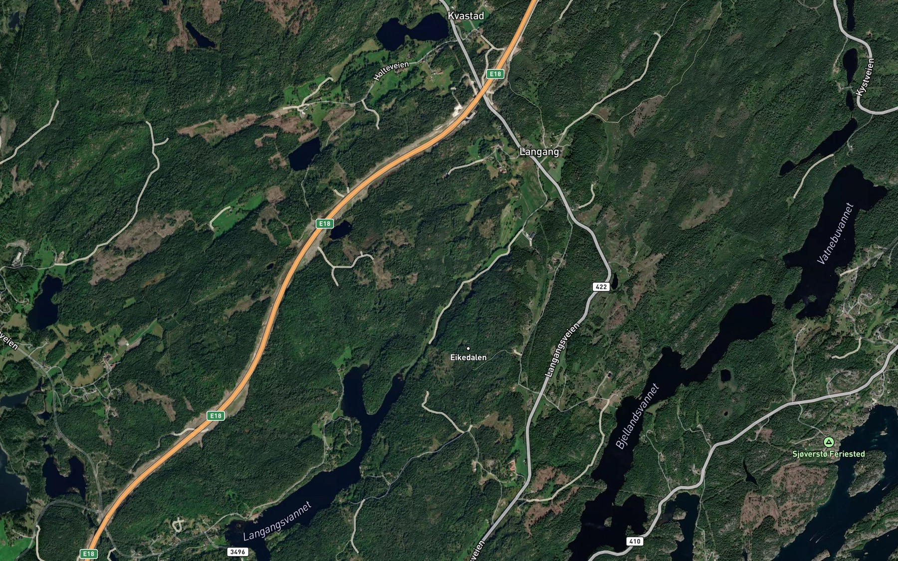 Satellite map of the Langangselva