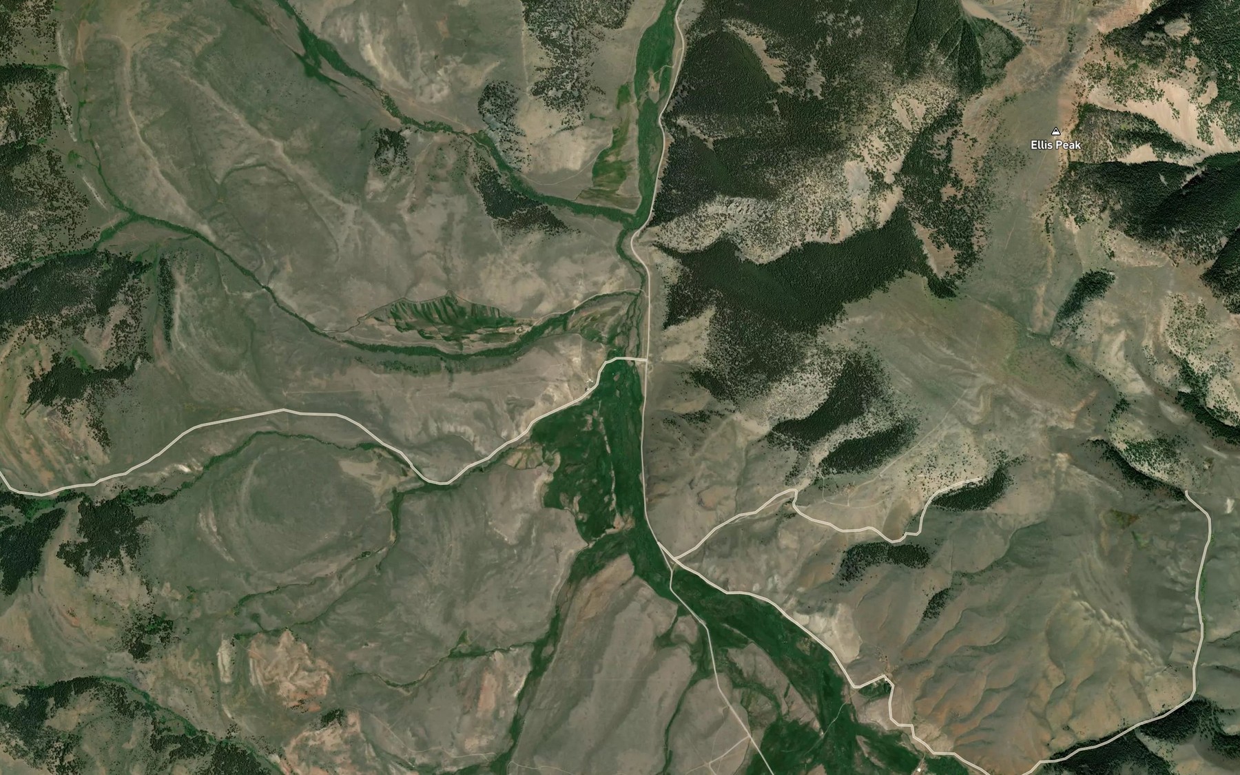 Satellite map of the Hildreth Creek