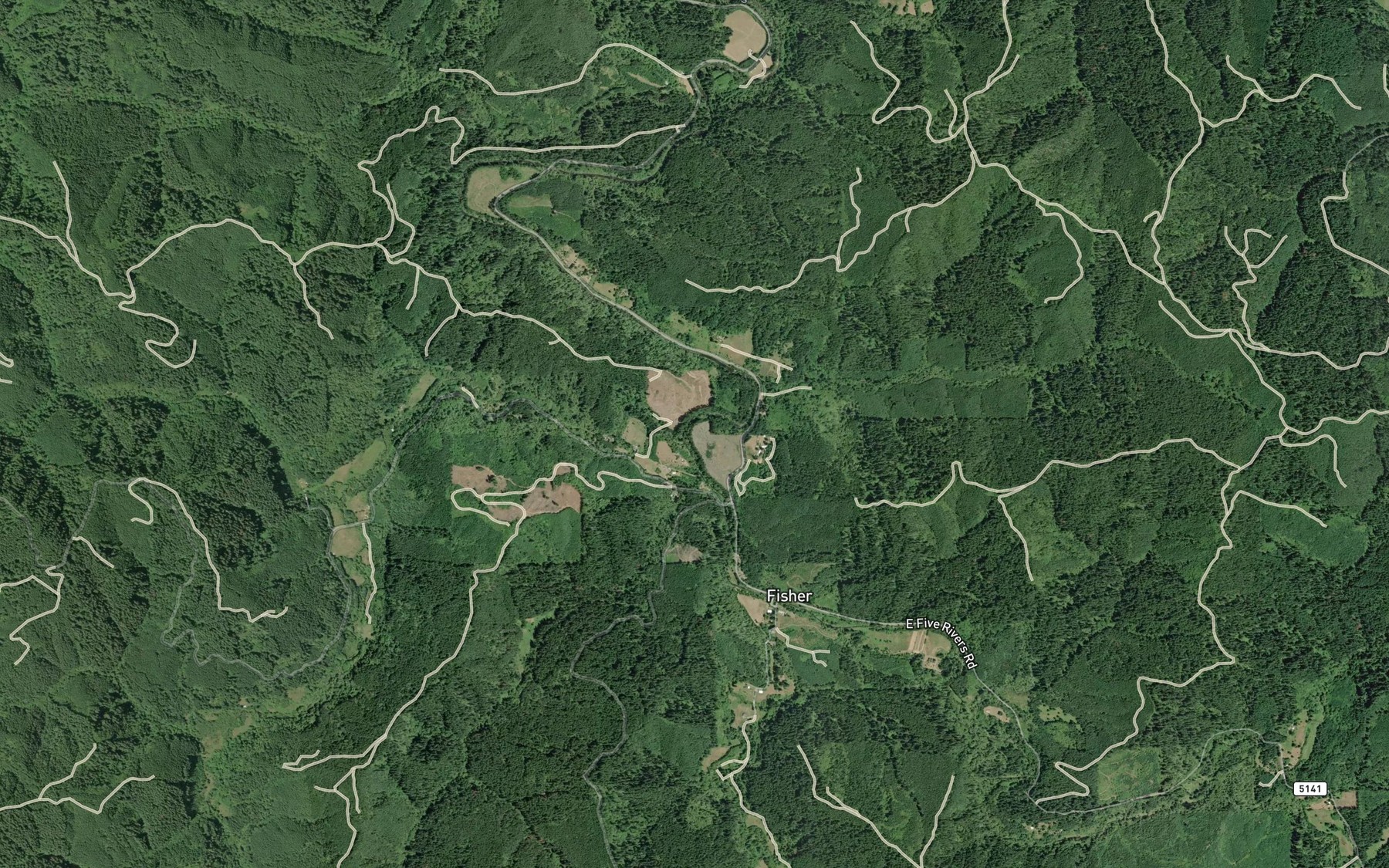 Satellite map of the Buck Creek