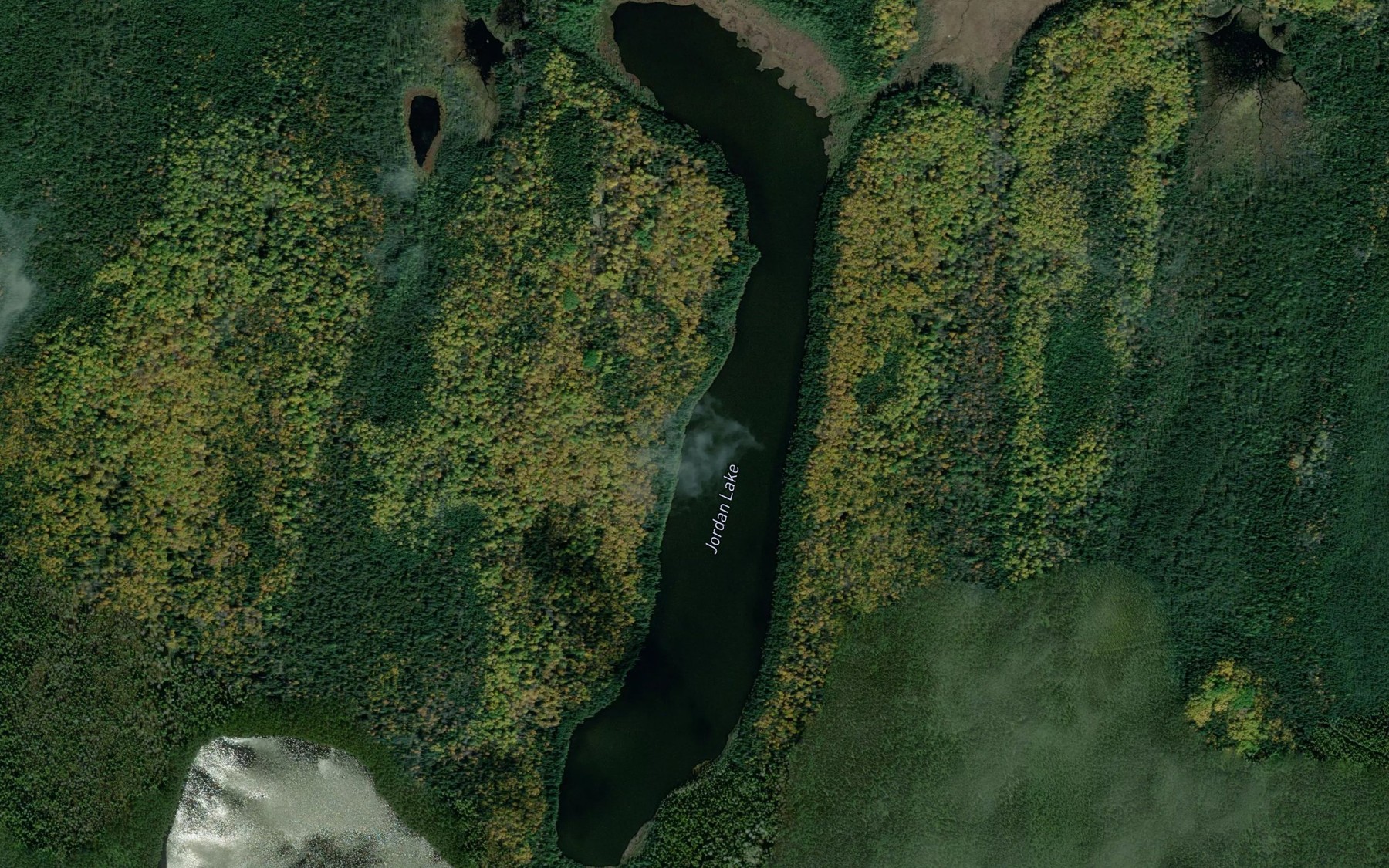 Satellite map of the Jordan Lake