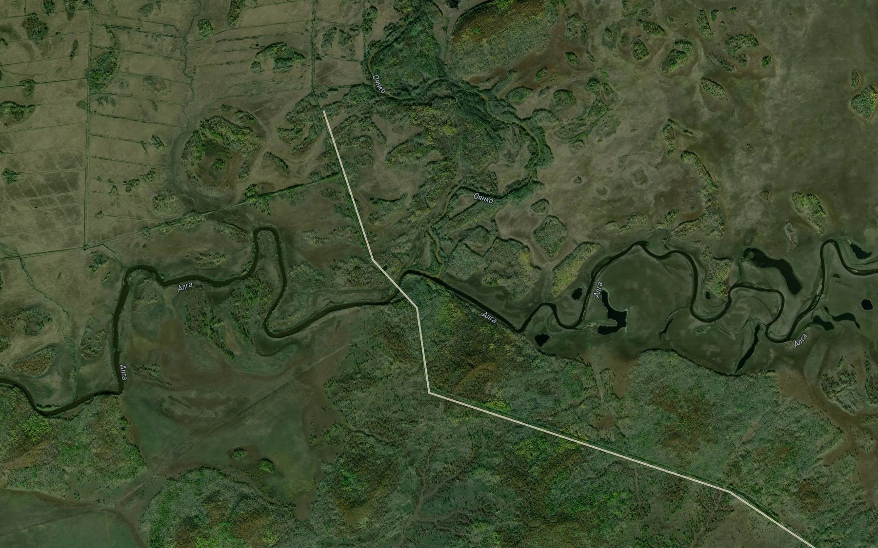 Satellite map of the Oyanko