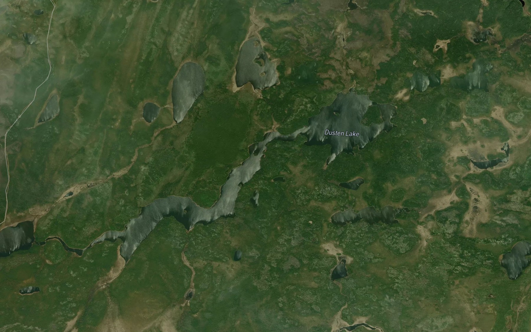 Satellite map of the Dusten Lake