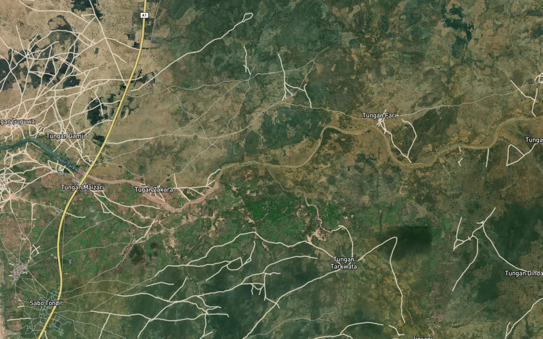 Satellite map of the River Tarkwata