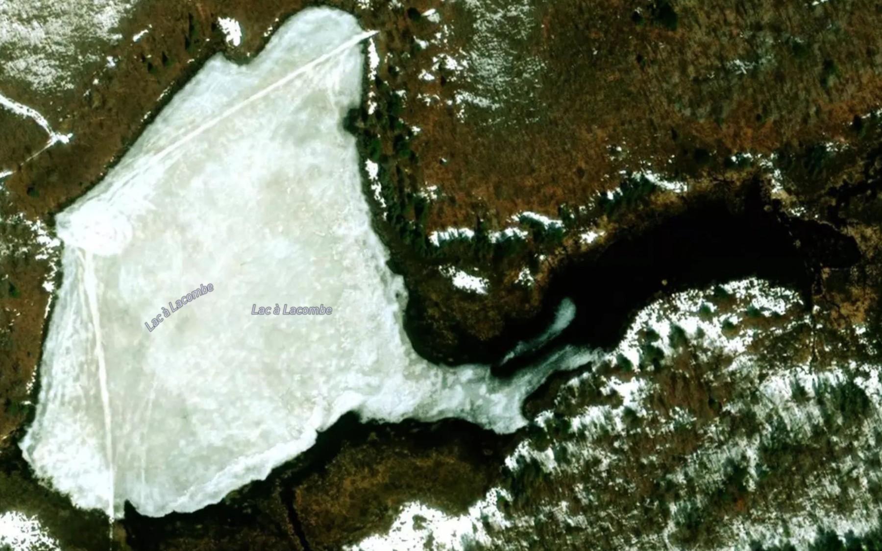 Satellite map of the Lac a Lacombe