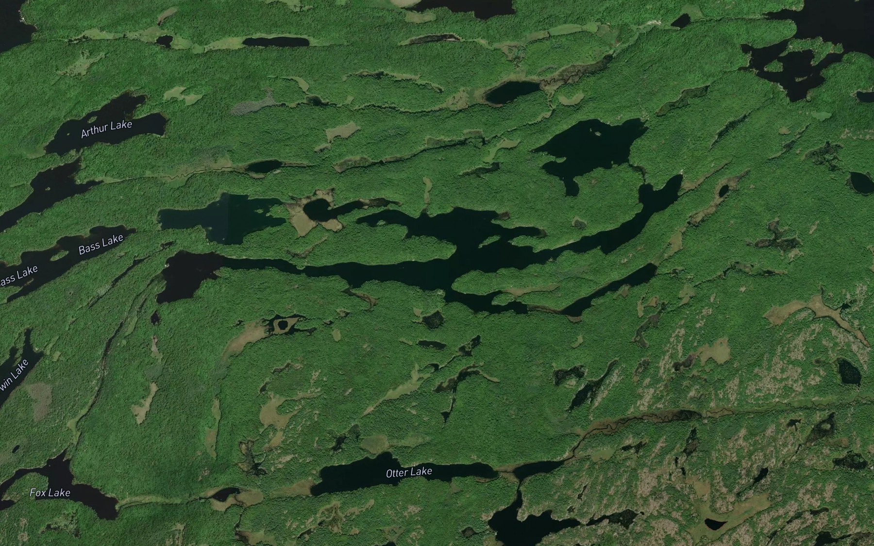 Satellite map of the Long Lake